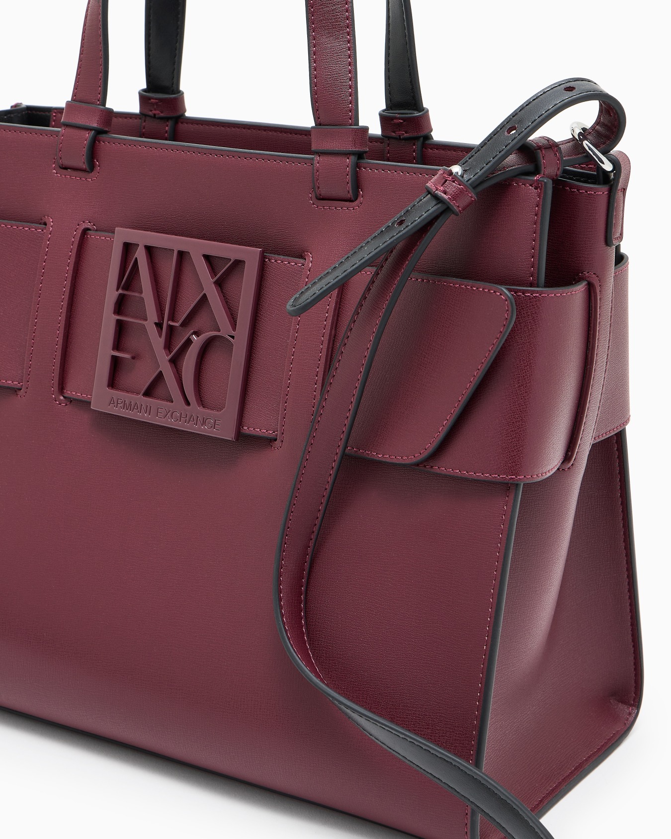 Tote bag grande con doppi manici e tracolla Slide 4