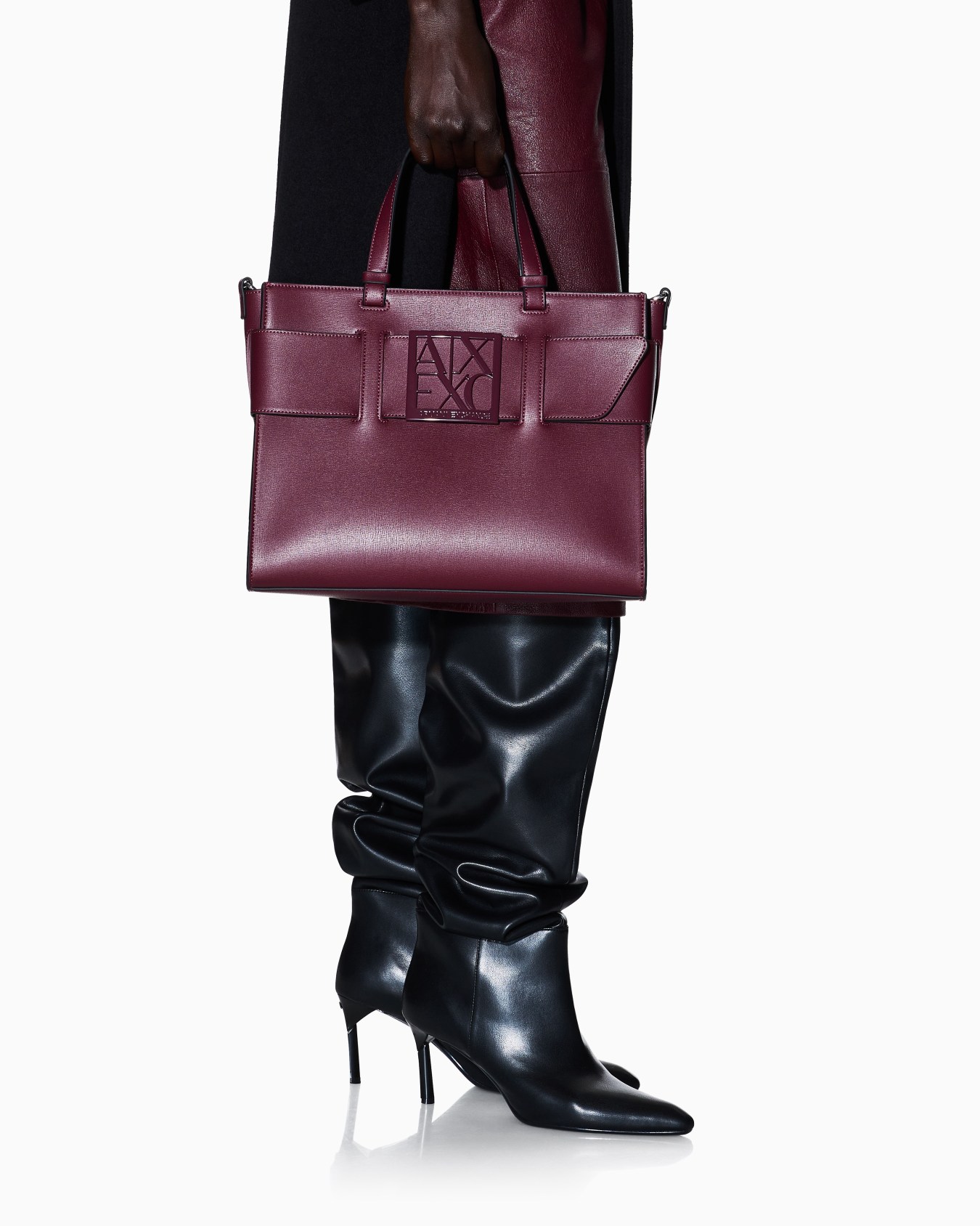 Tote bag grande con doppi manici e tracolla Slide 5