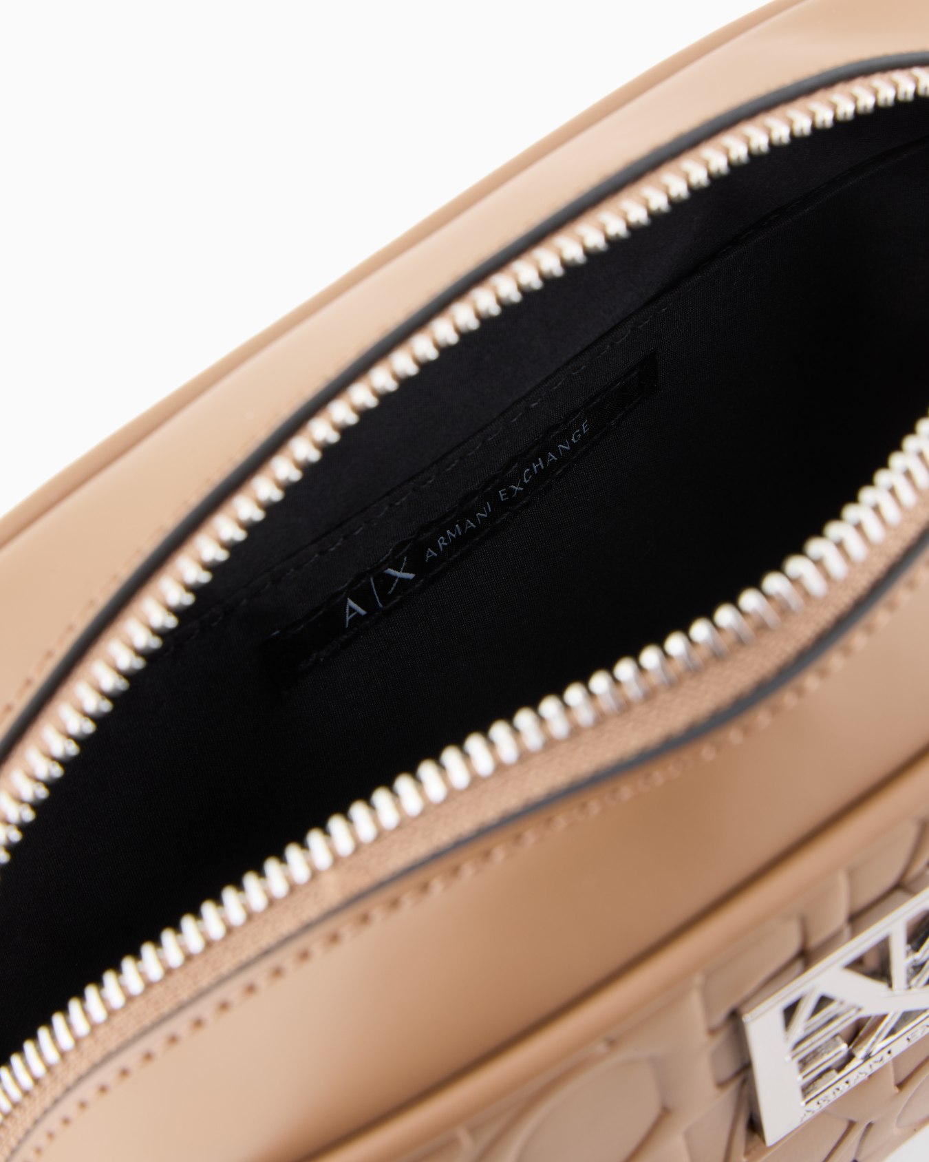 Shoulder bag with allover logo pattern front Slide 3