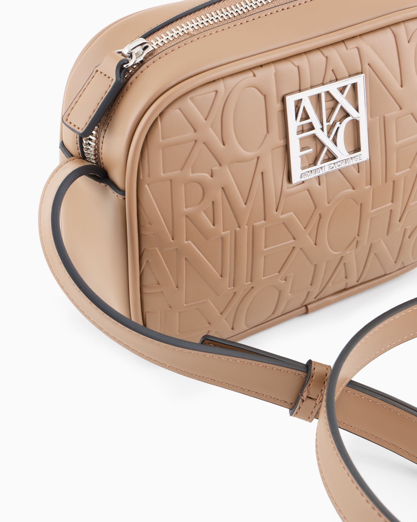 Shoulder bag with allover logo pattern front Slide 4