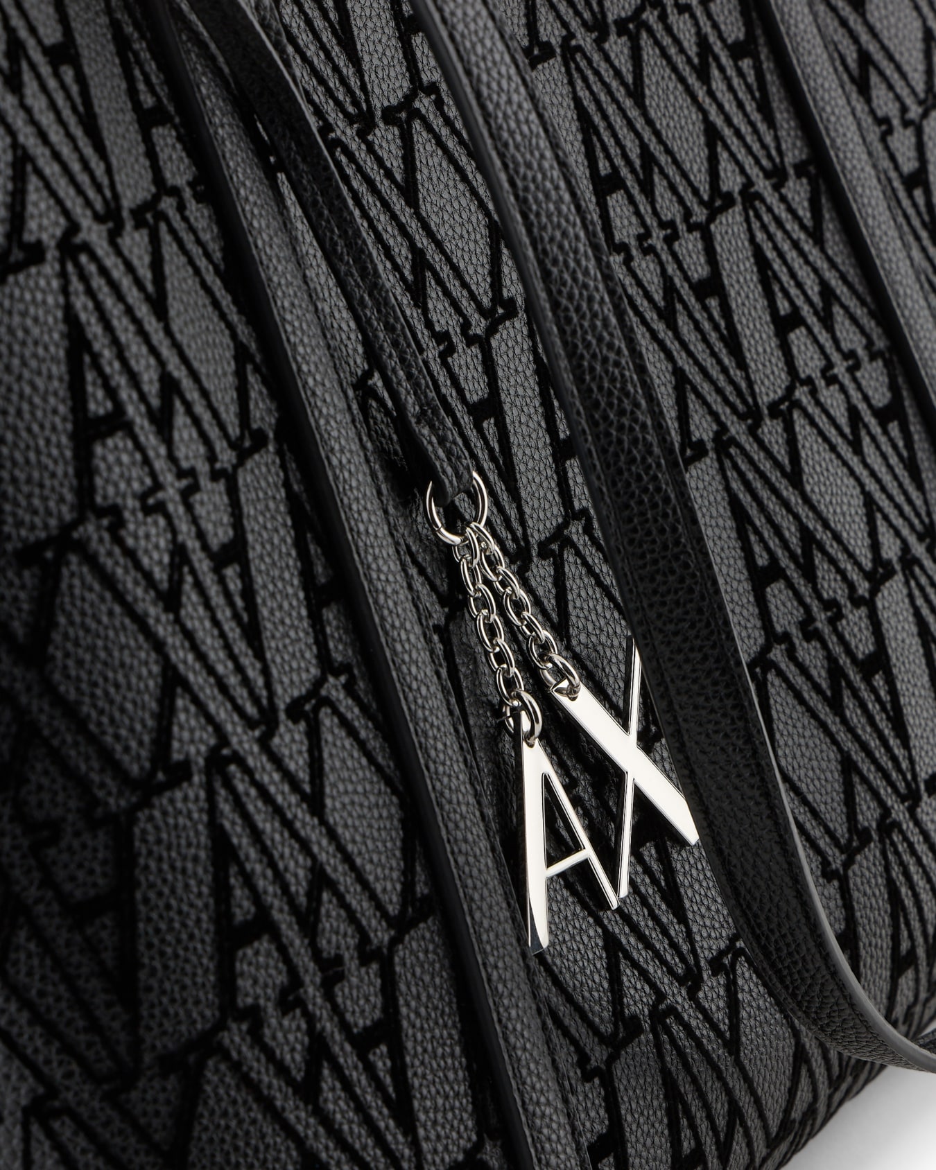 Shopper bag with flocked monogram and charm Slide 4