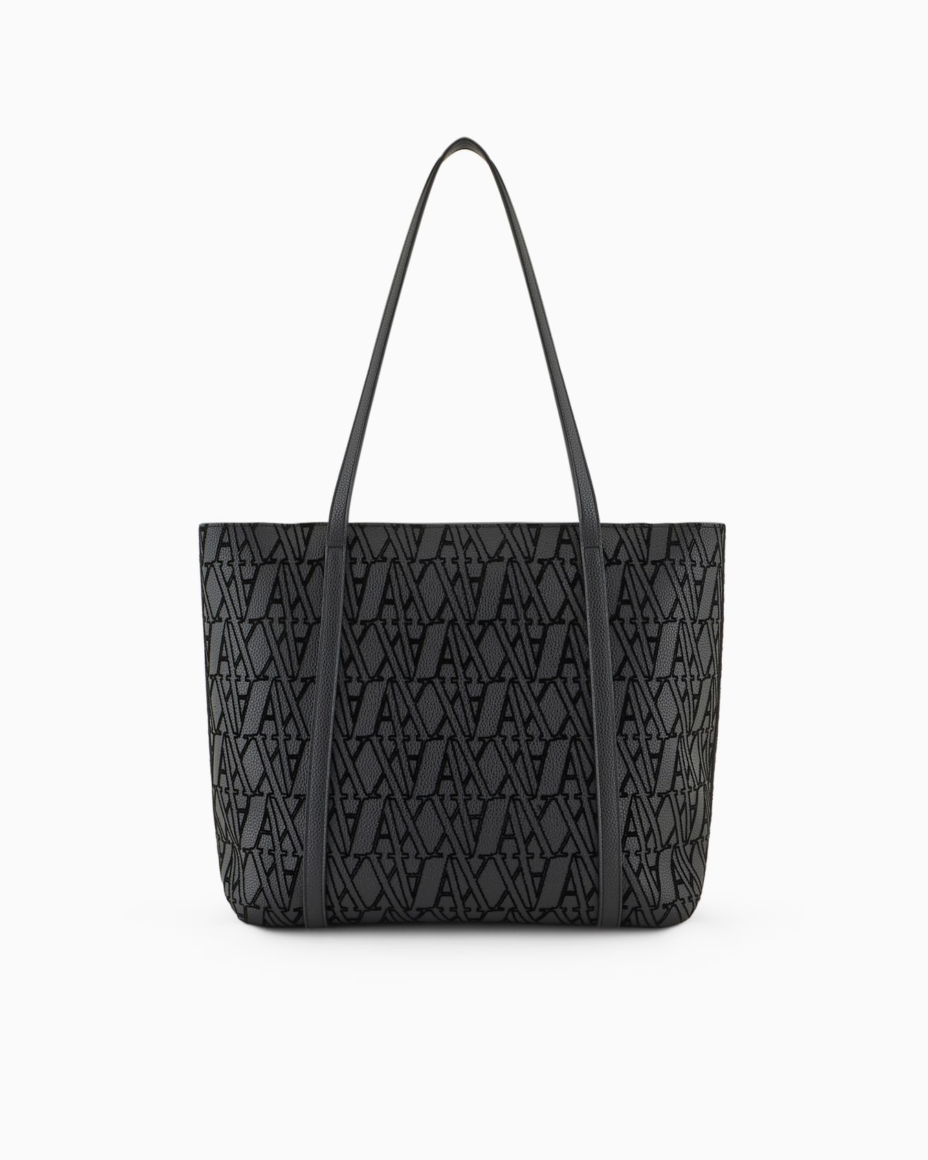 Shopper bag with flocked monogram and charm Slide 2
