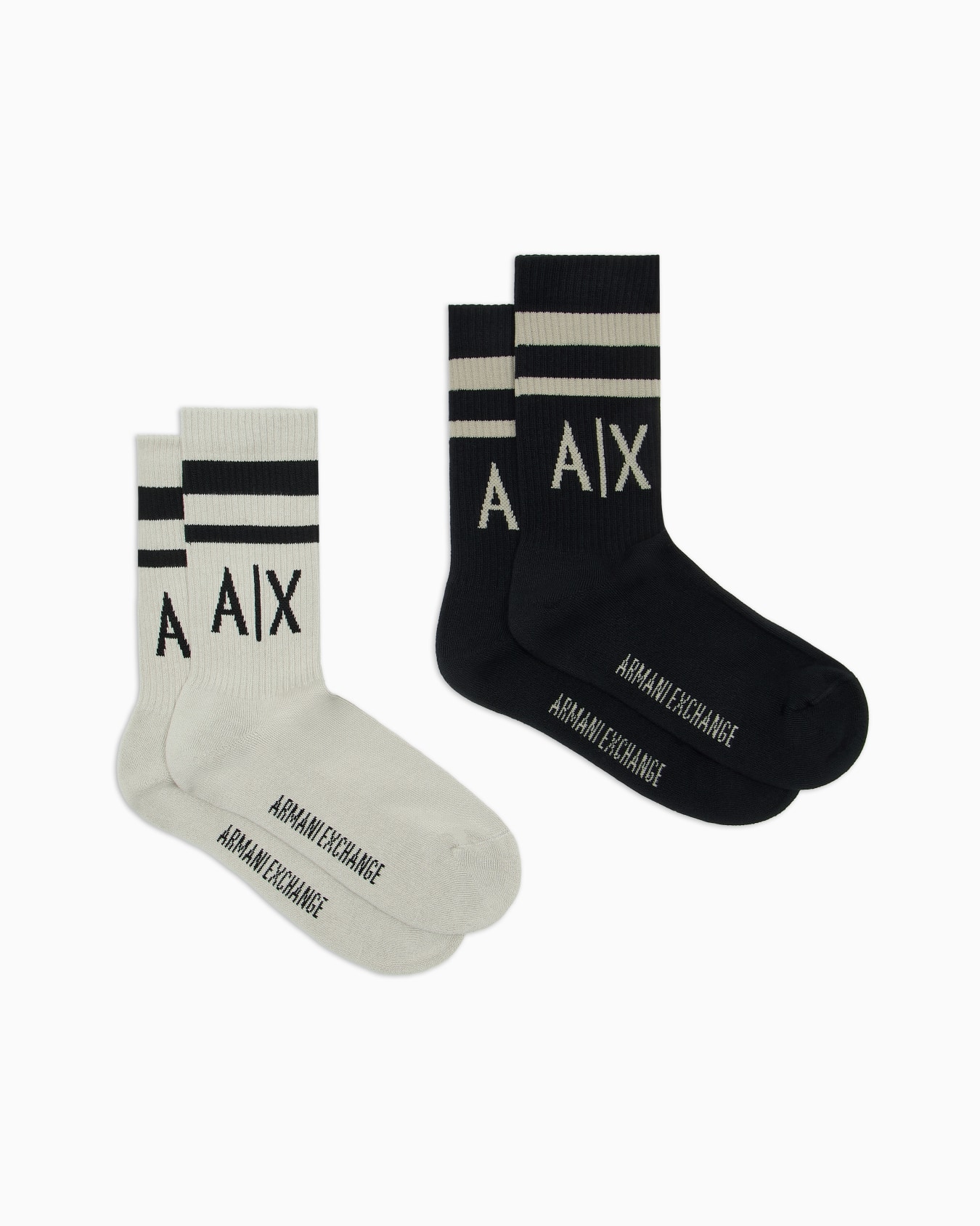 Set of 2 pairs of mixed cotton socks with logo Slide 0
