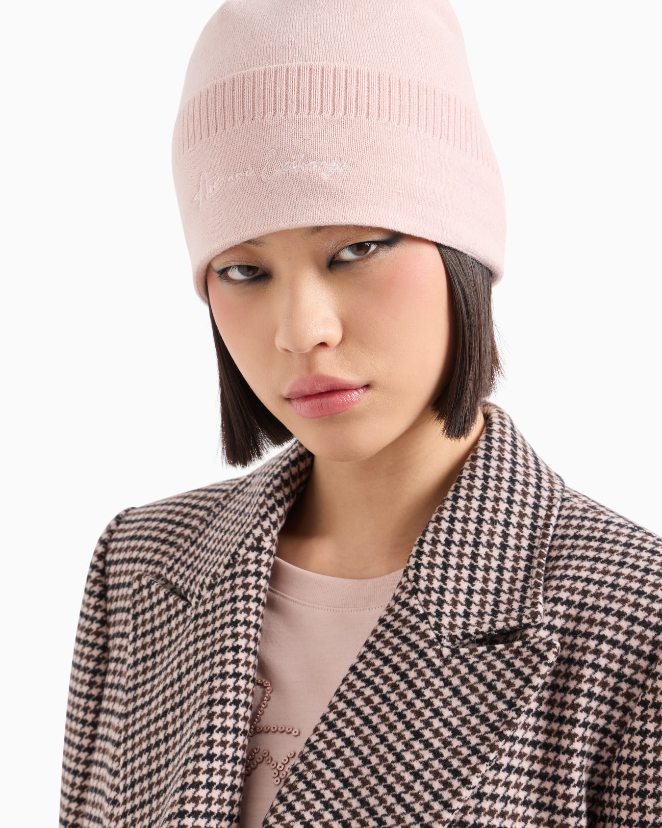 Bonnet en laine mélangée avec broderie Diapositive 2