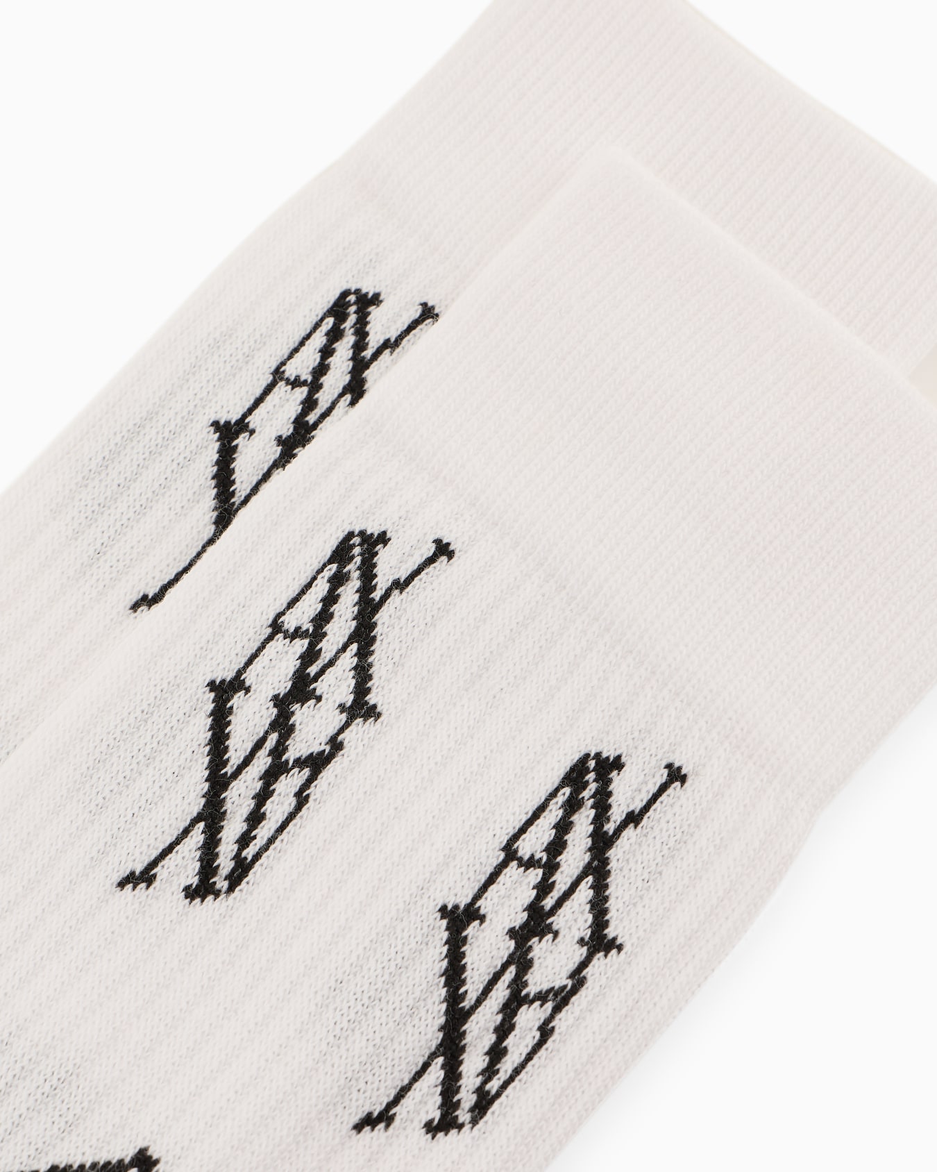 Ribbed cotton blend socks with monogram logo Slide 1