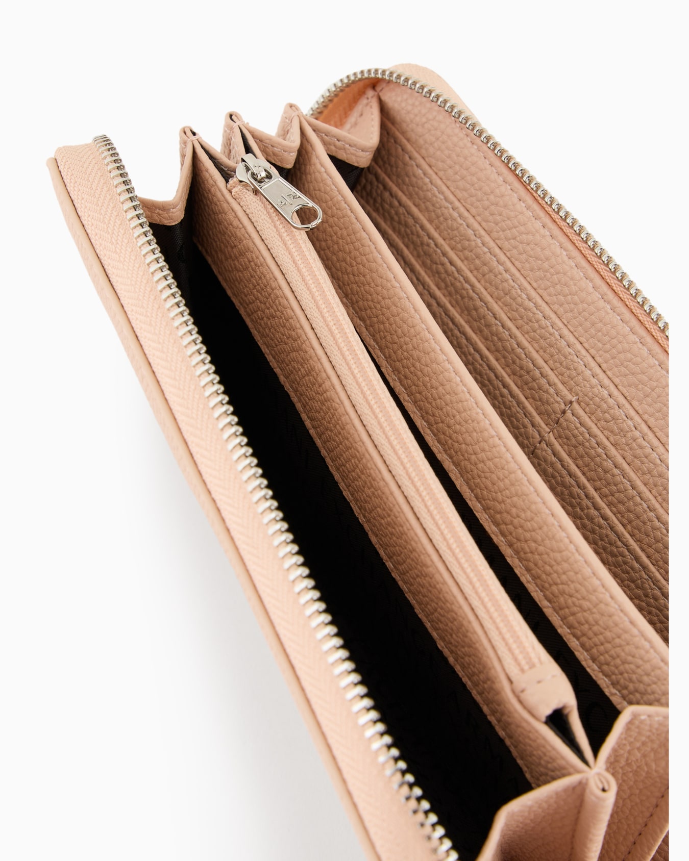 Zip around wallet with shaped stitching Slide 3