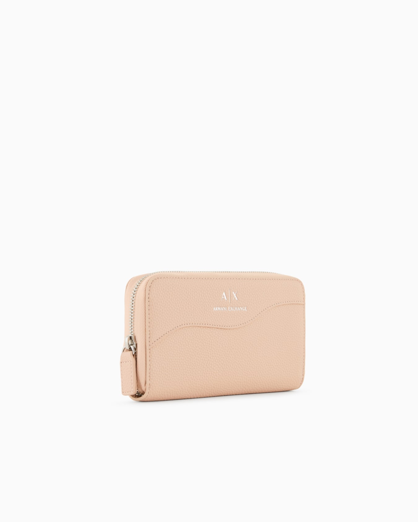 Zip around wallet with shaped stitching Slide 1