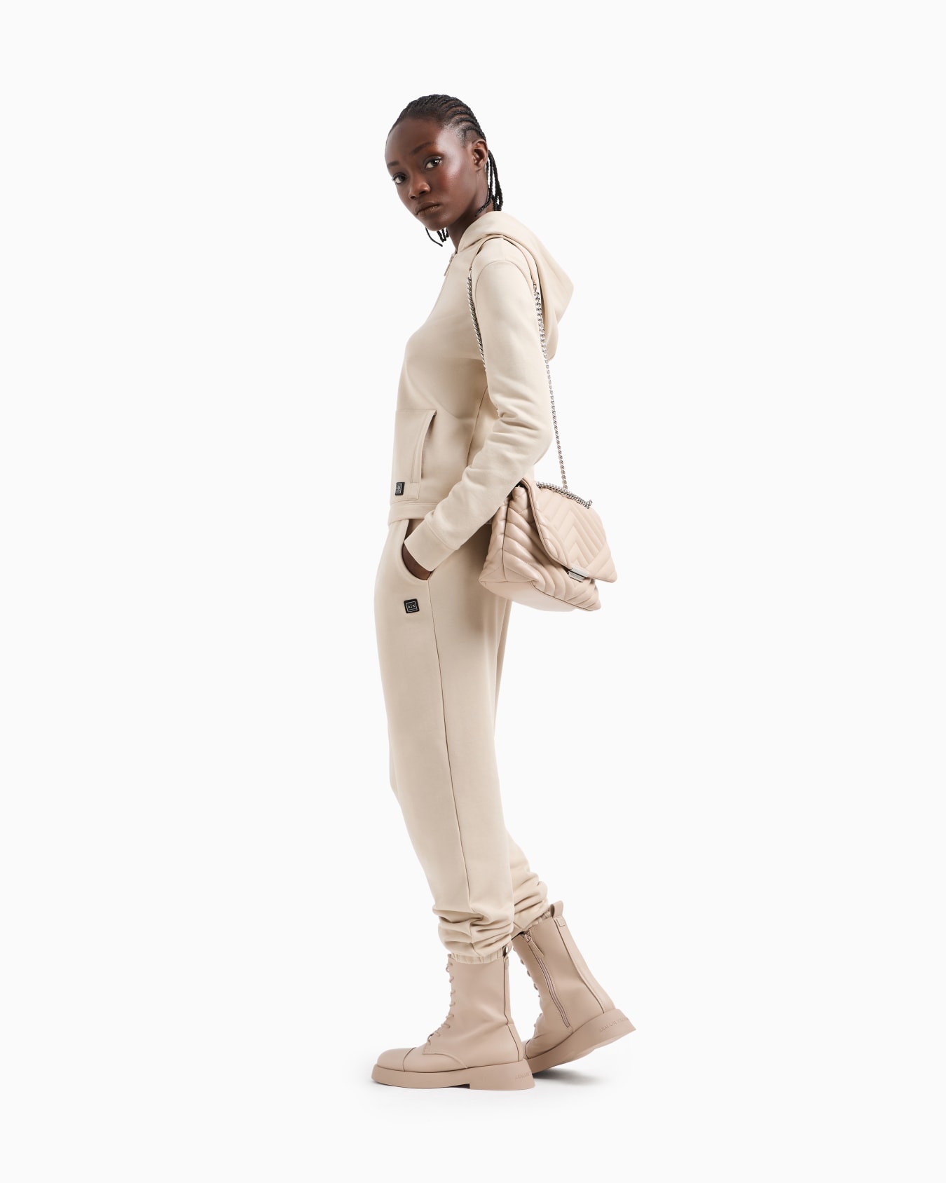 Shoulder bag in quilted material with metal details Slide 5