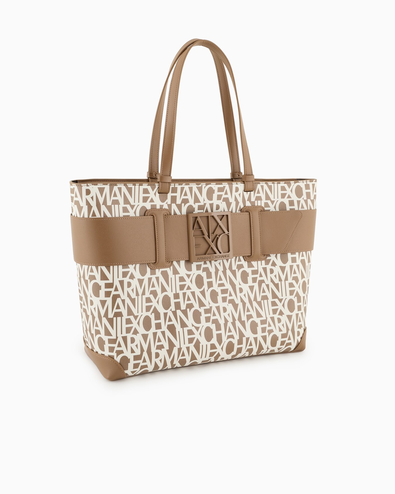 Shopper bag with allover contrasting logo Slide 1