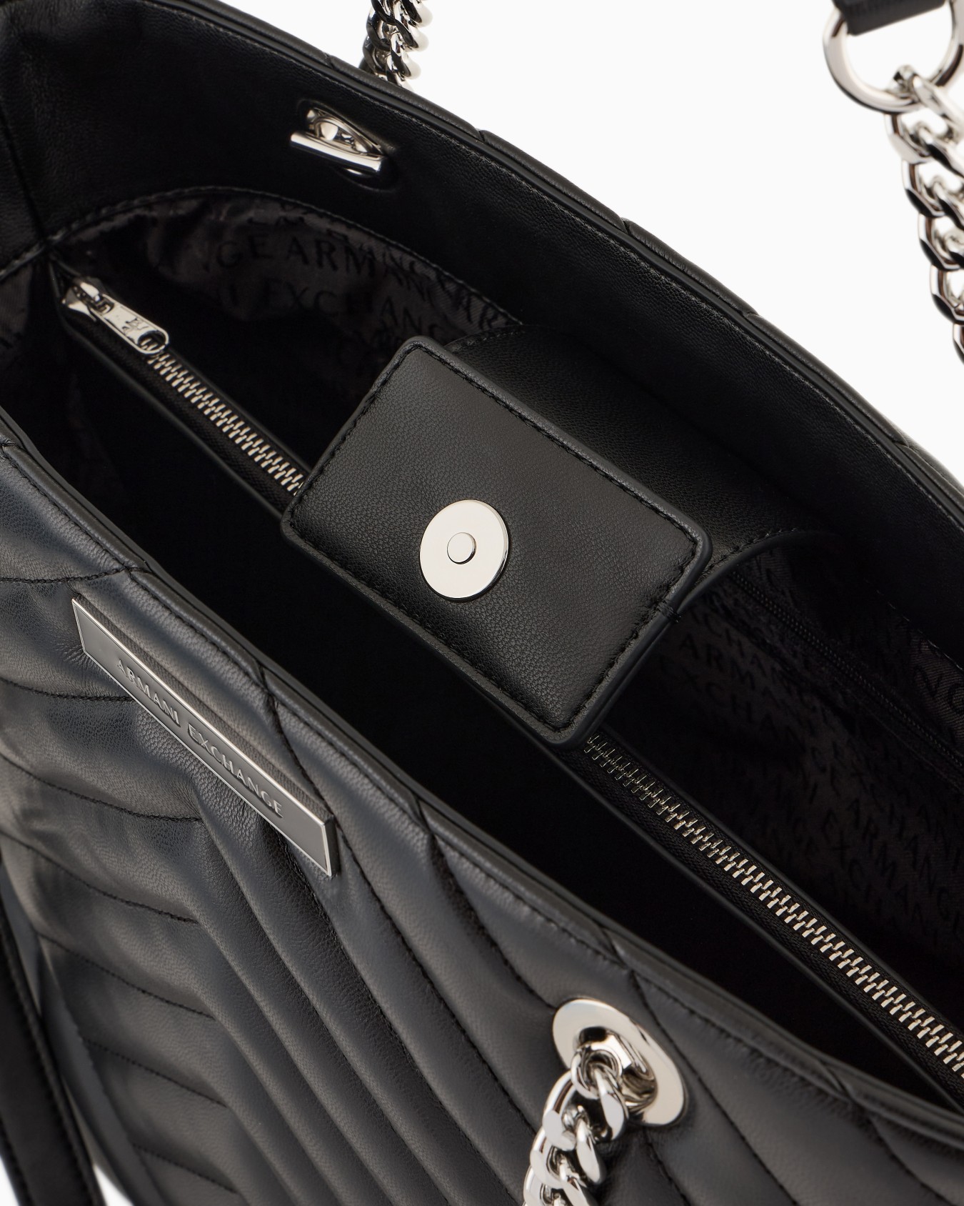 Quilted shopper bag with chain handles Slide 3