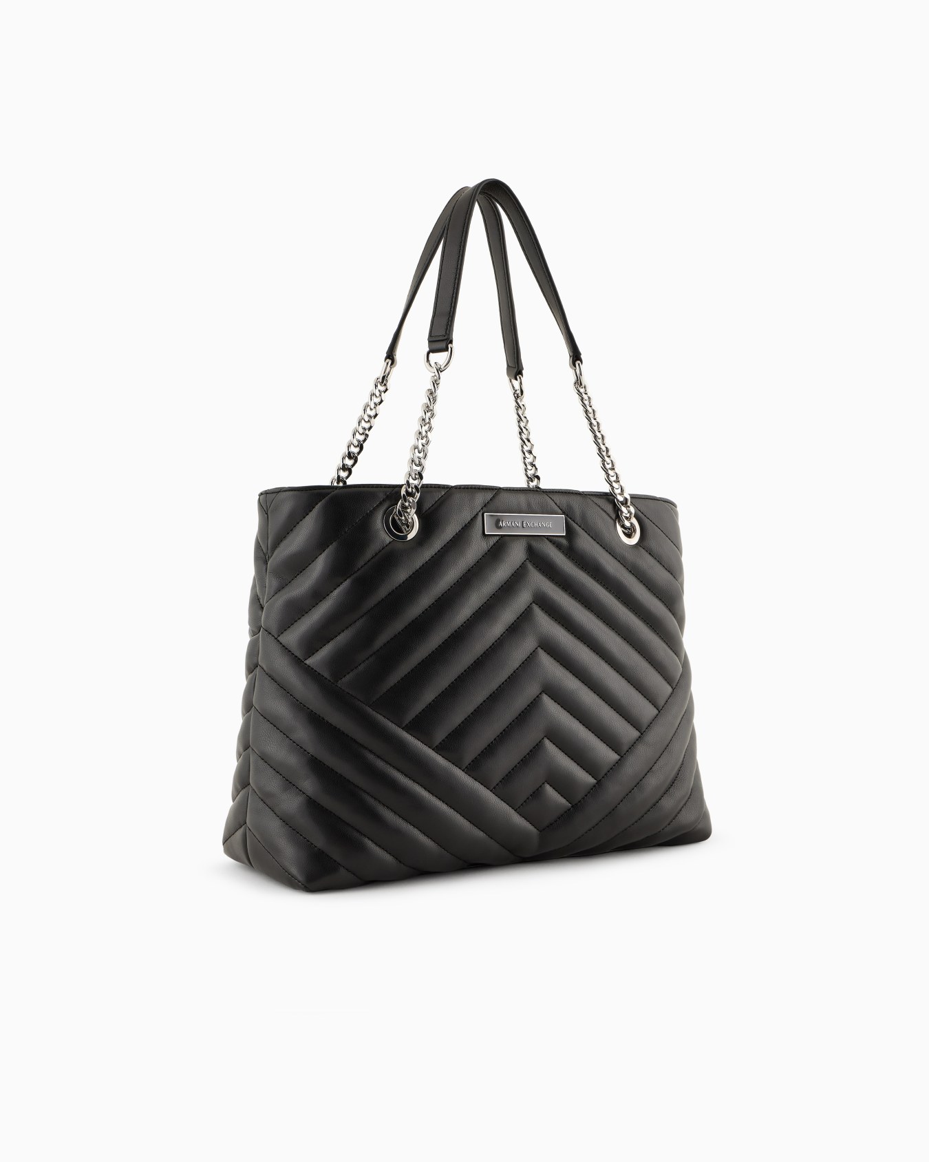 Quilted shopper bag with chain handles Slide 1