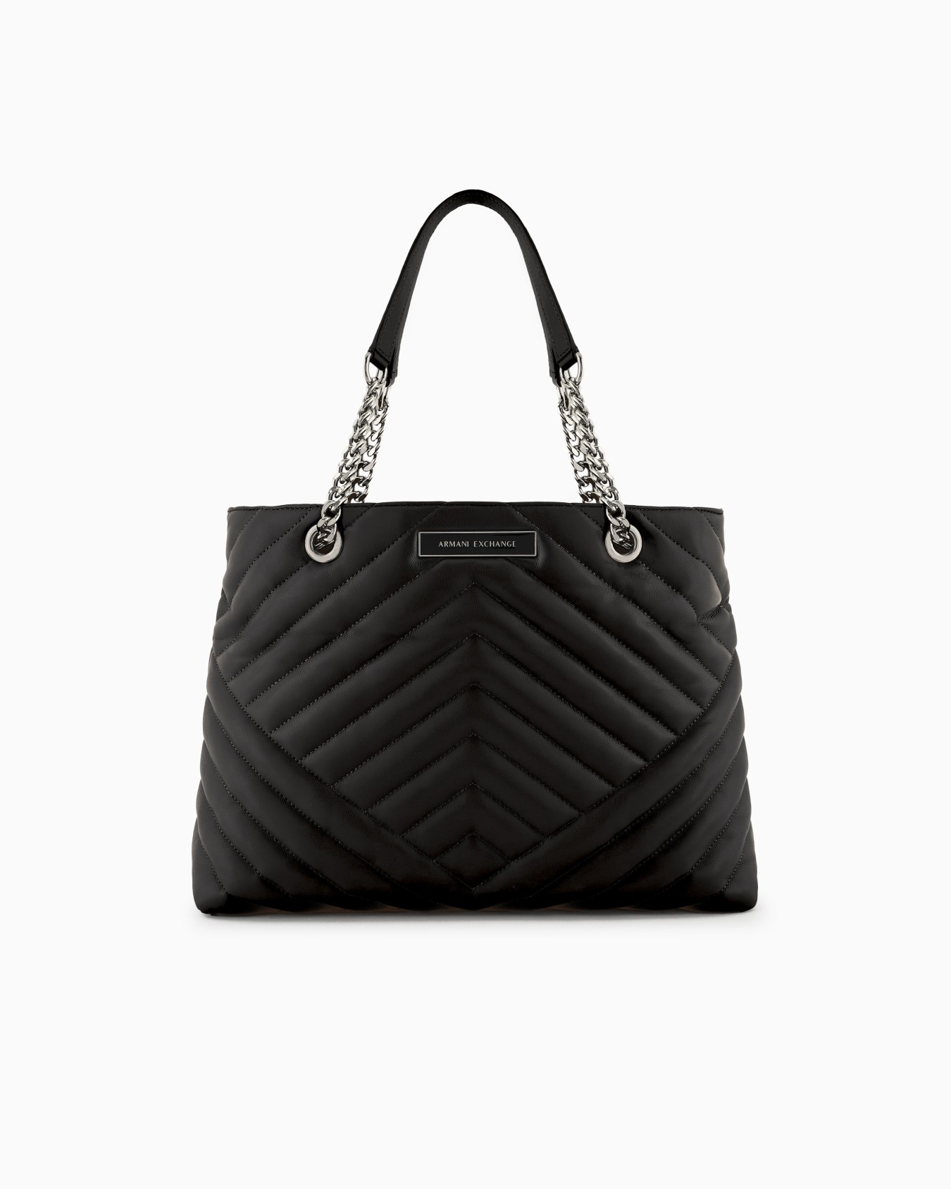 Quilted shopper bag with chain handles Slide 0