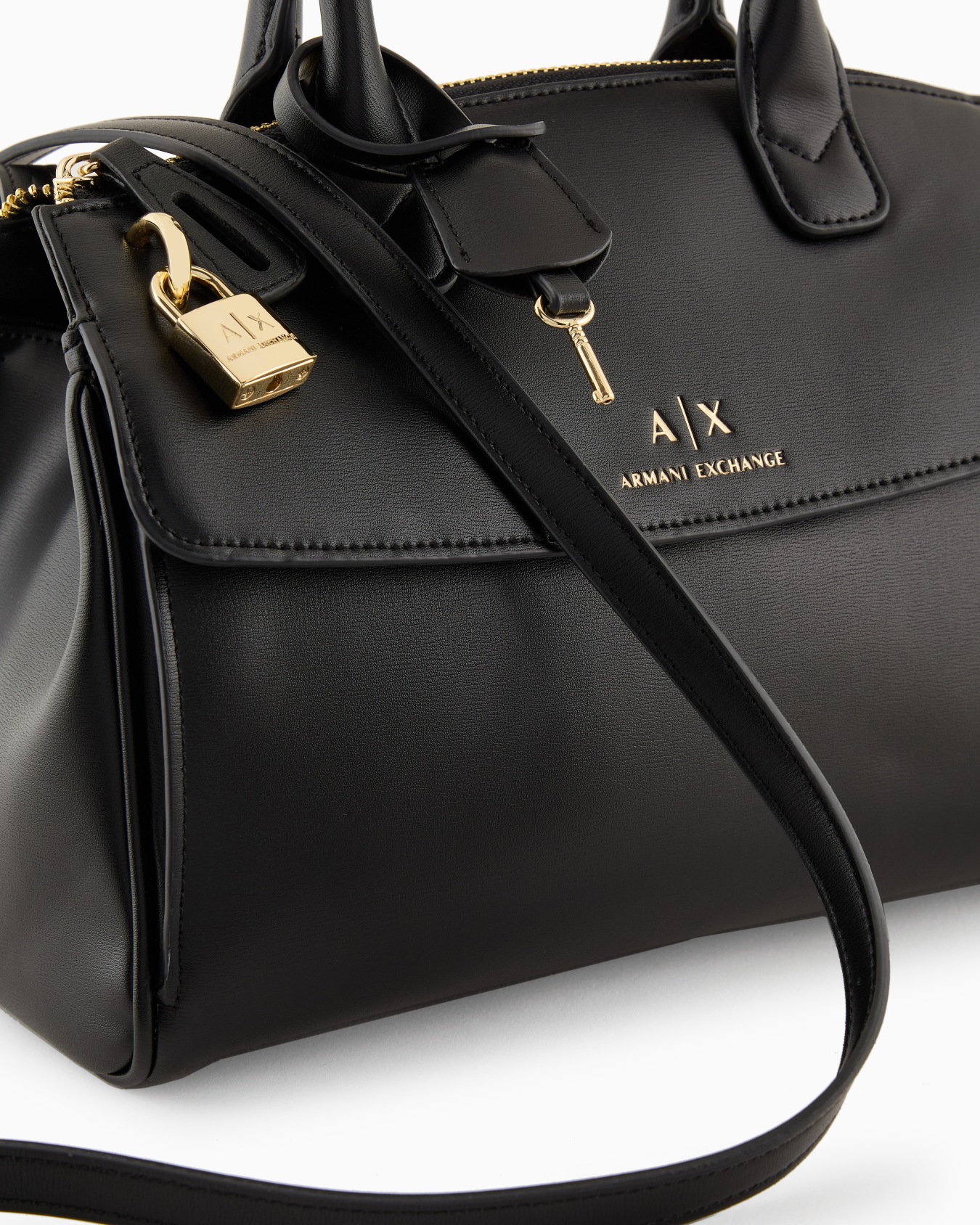 Borsa a mano bauletto con lucchetto e dettagli in metallo ASV Slide 4