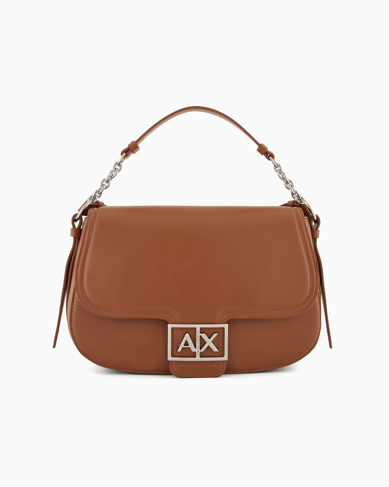 Rounded shoulder bag with monogram logo Slide 0