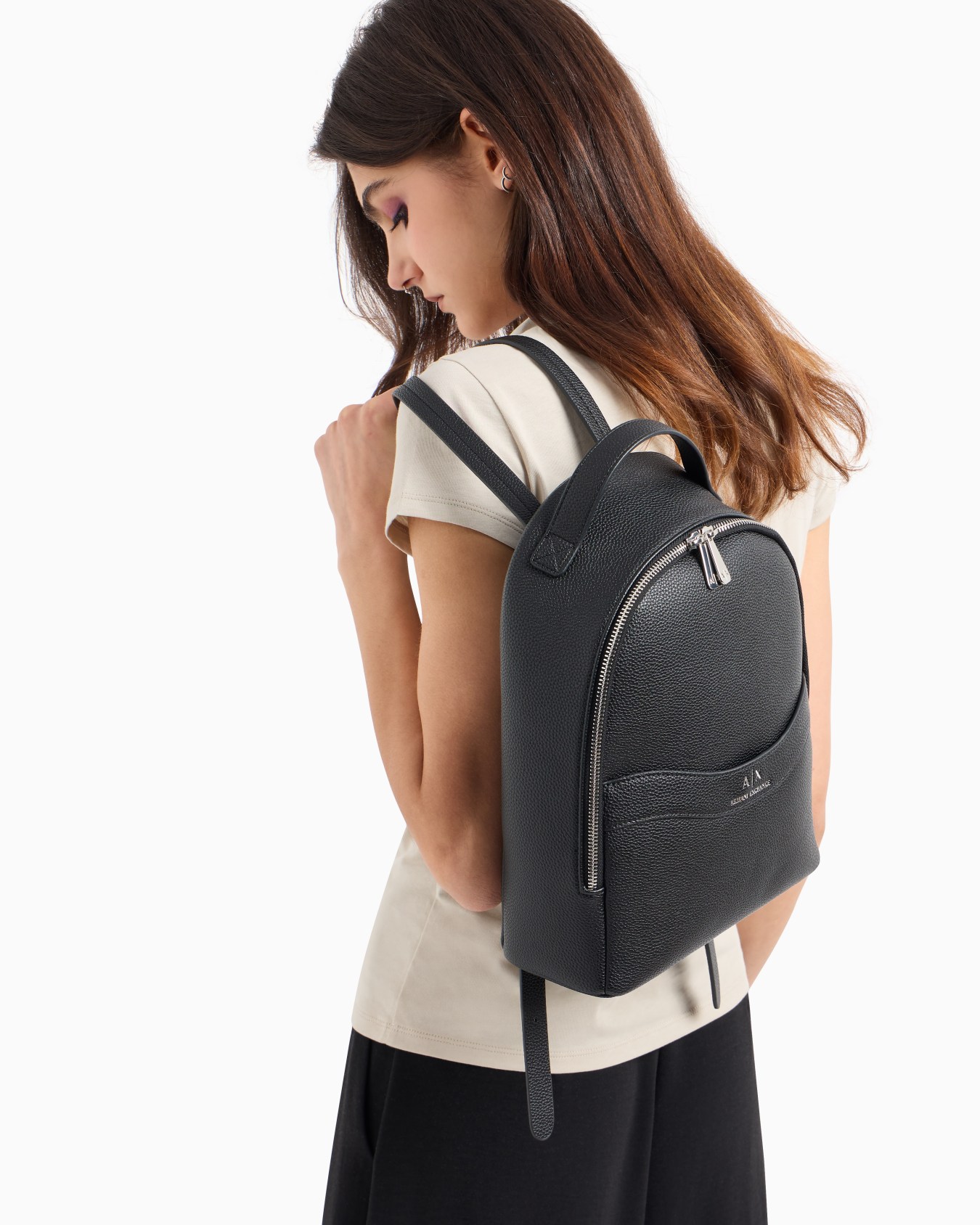 Garnet material backpack with small logo Slide 5