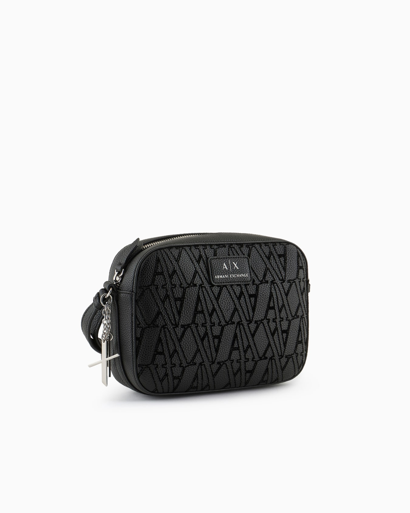 Crossbody bag with flocked monogram Slide 1
