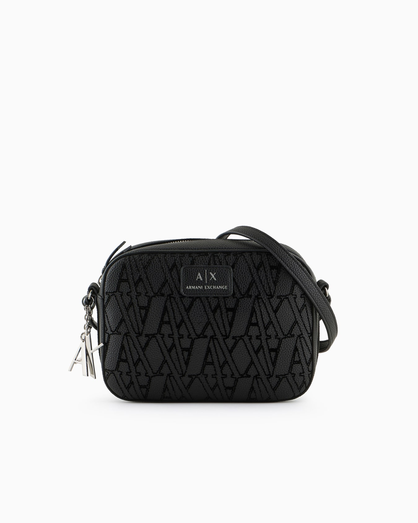 Bolso bandolera con monograma flocado Diapositiva 0