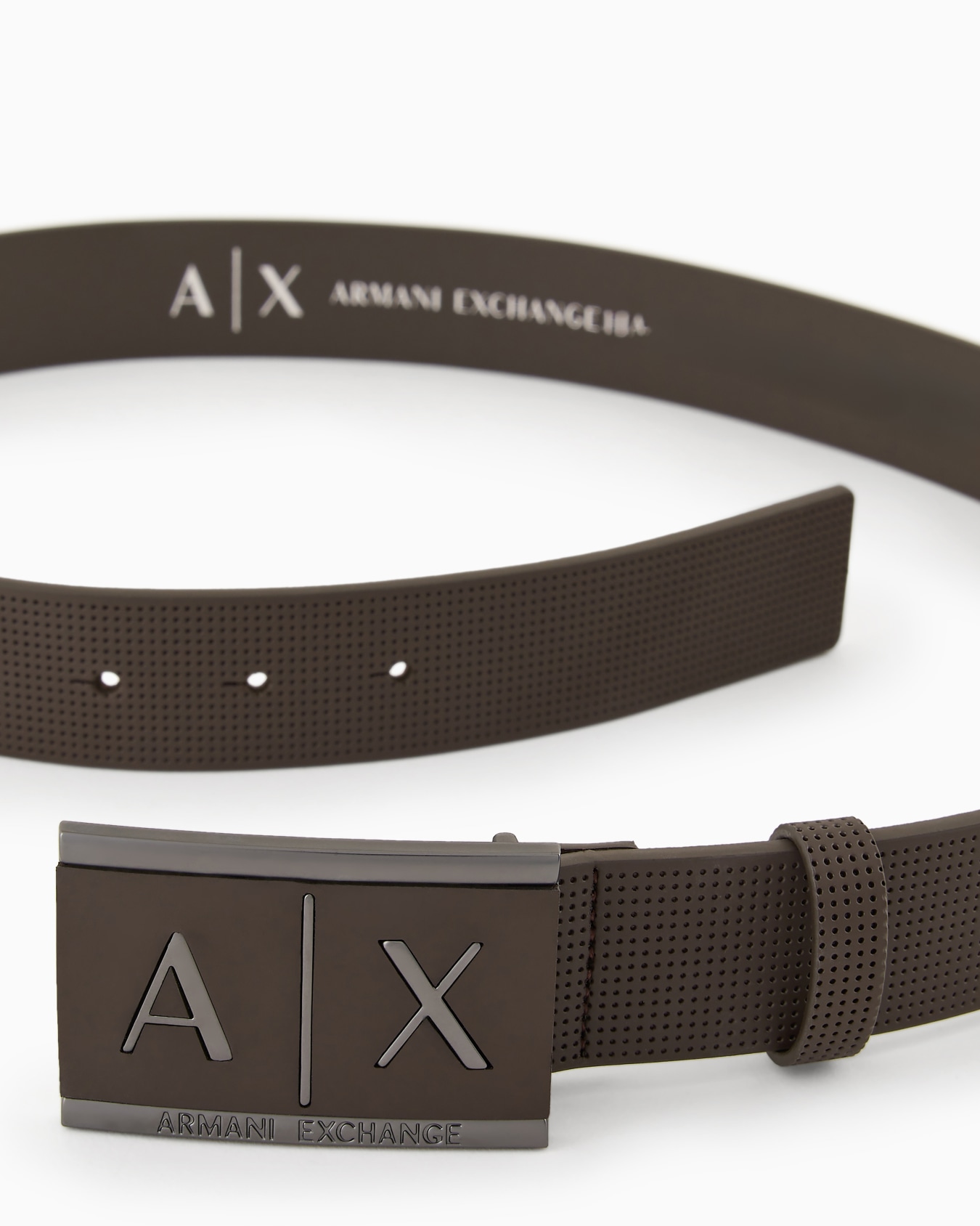 Leather belt with rectangular buckle Slide 1