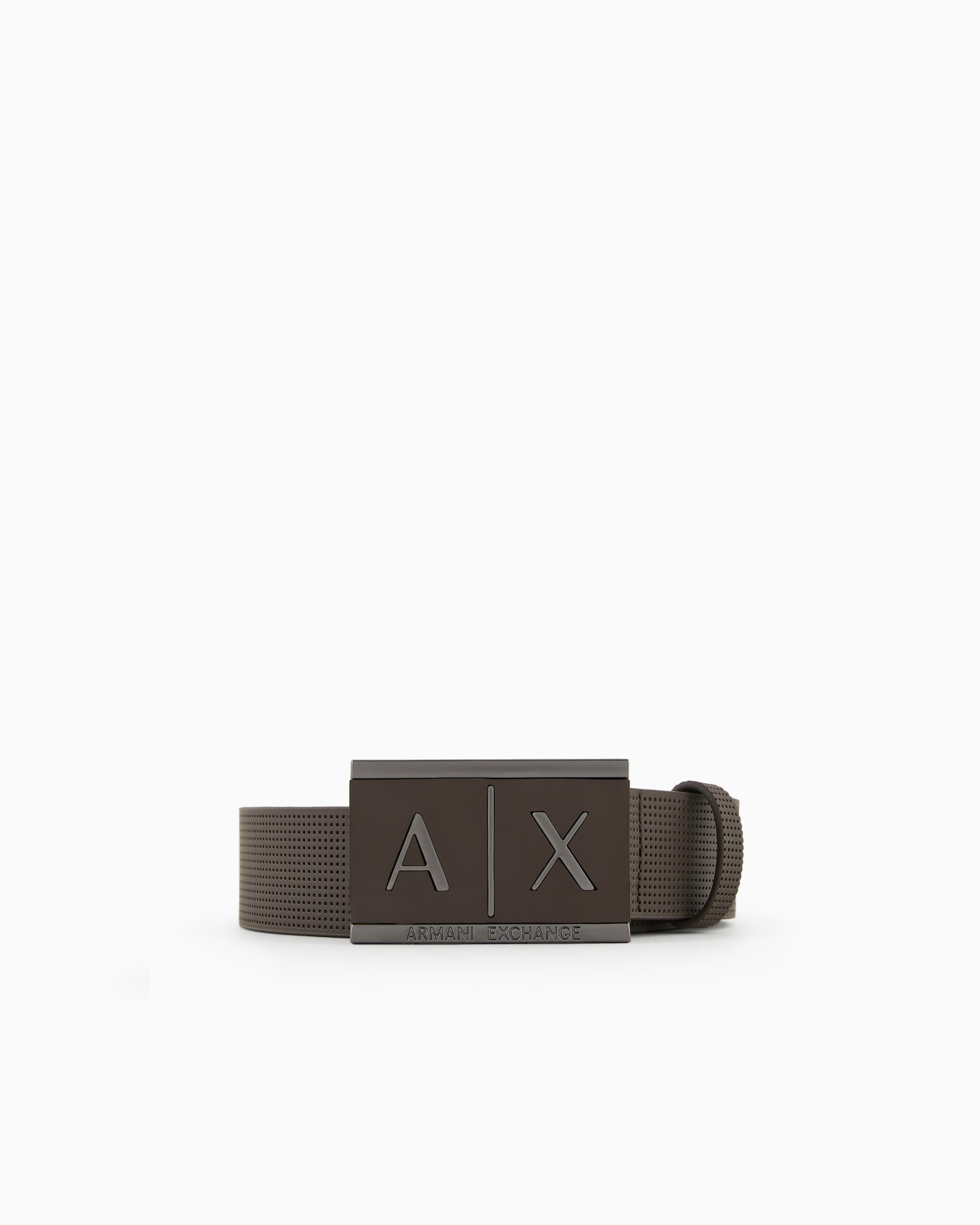 Leather belt with rectangular buckle Slide 0