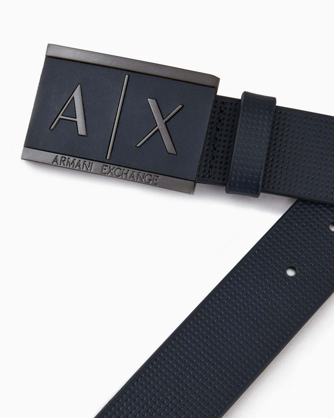 Leather belt with rectangular buckle Slide 1