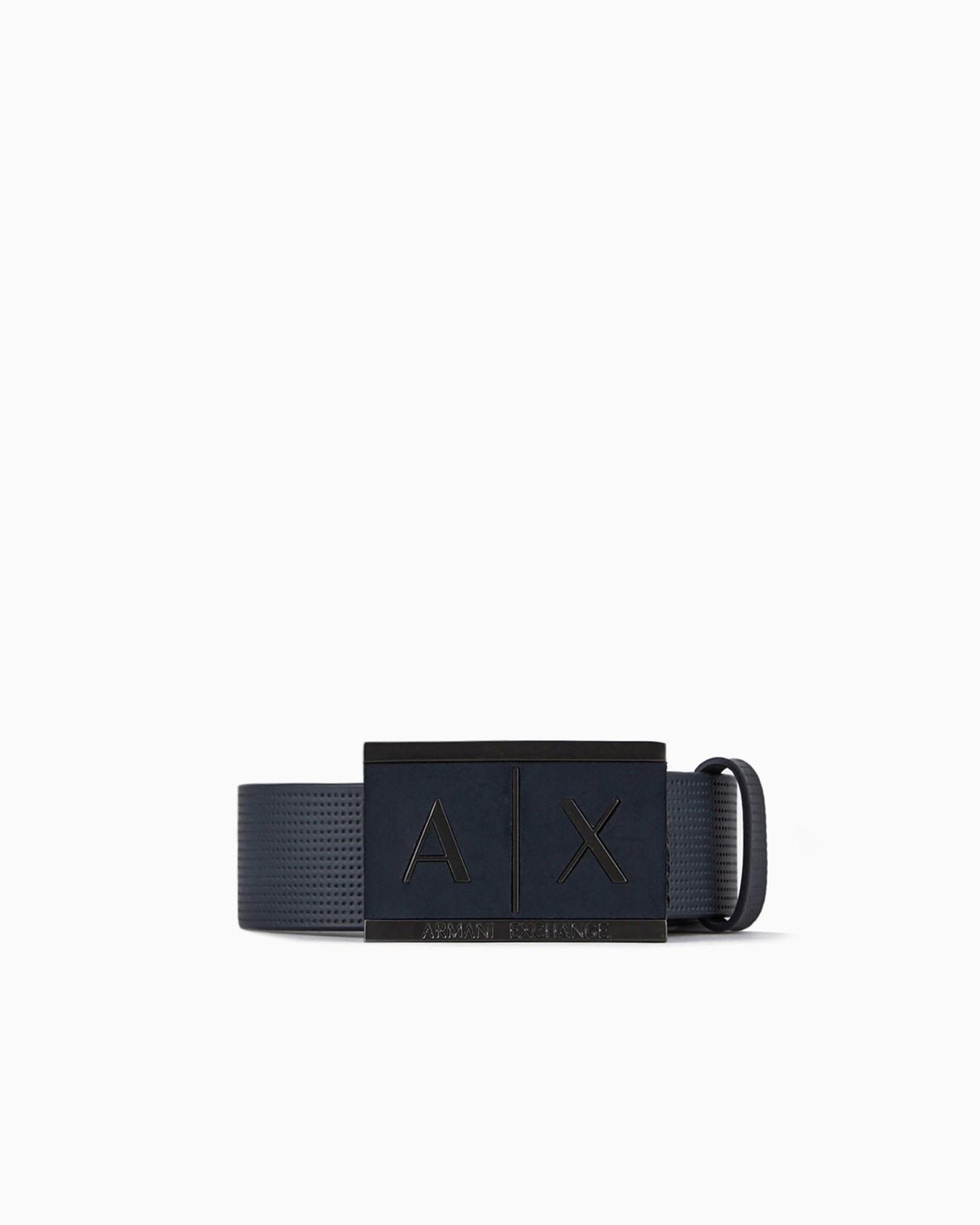 Leather belt with rectangular buckle Slide 0