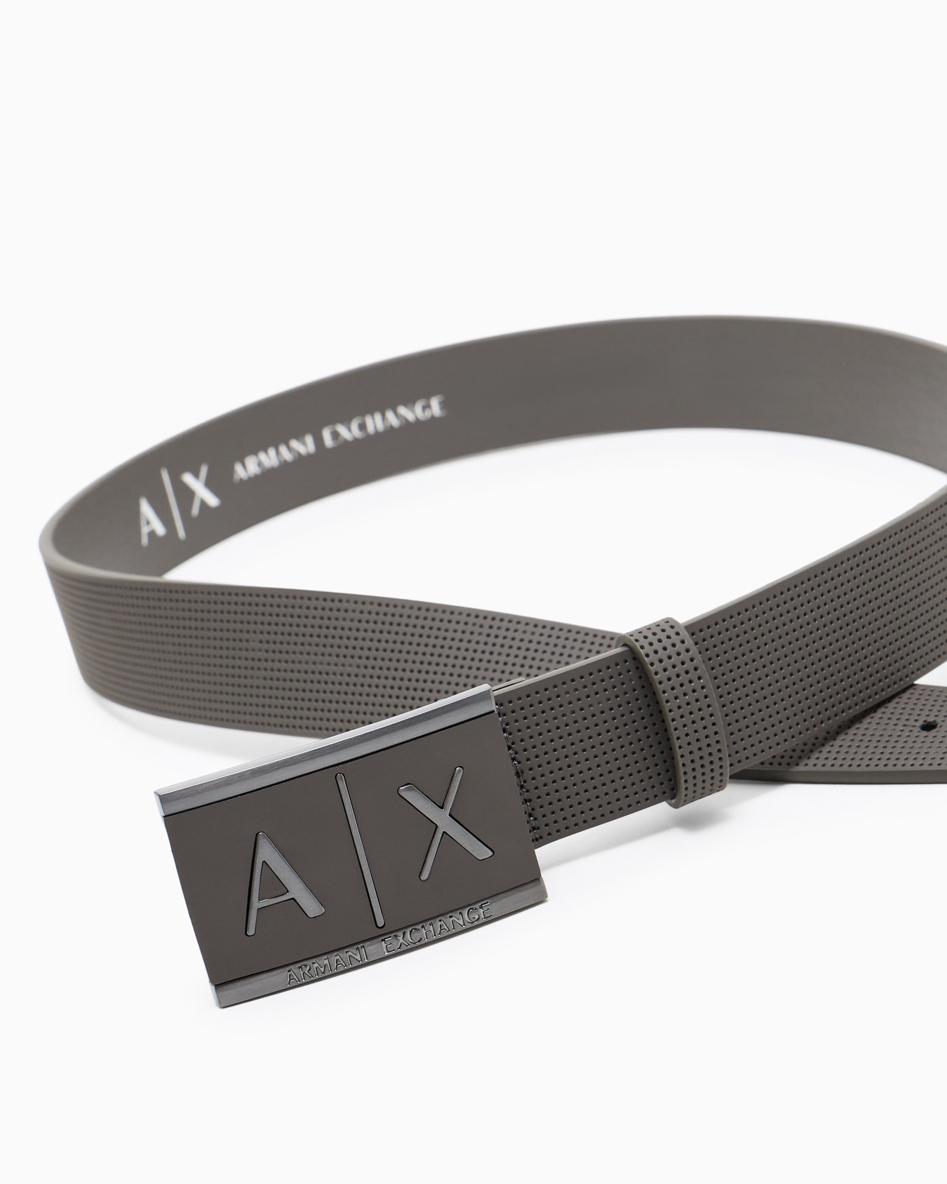 Leather belt with rectangular buckle Slide 1
