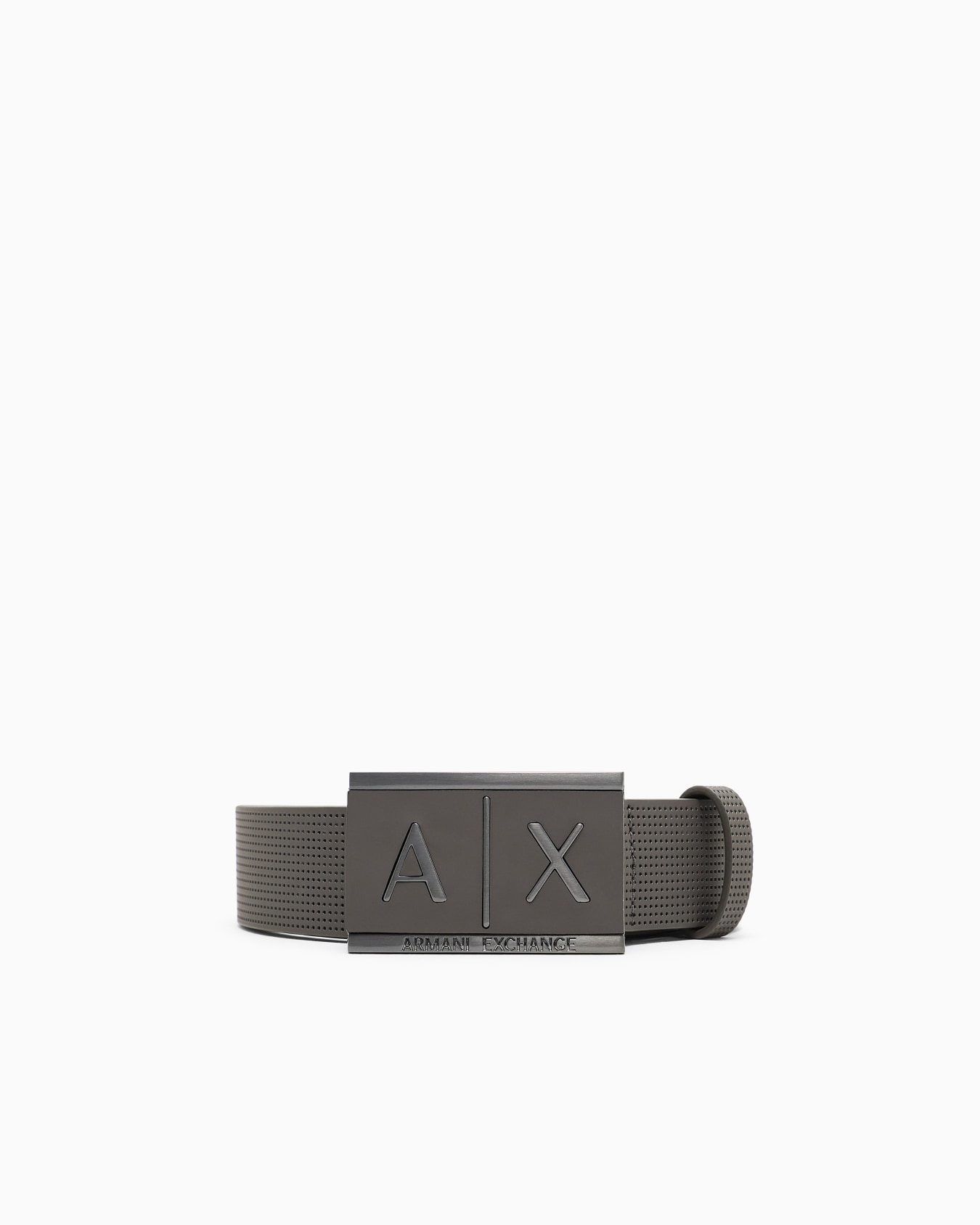 Leather belt with rectangular buckle Slide 0
