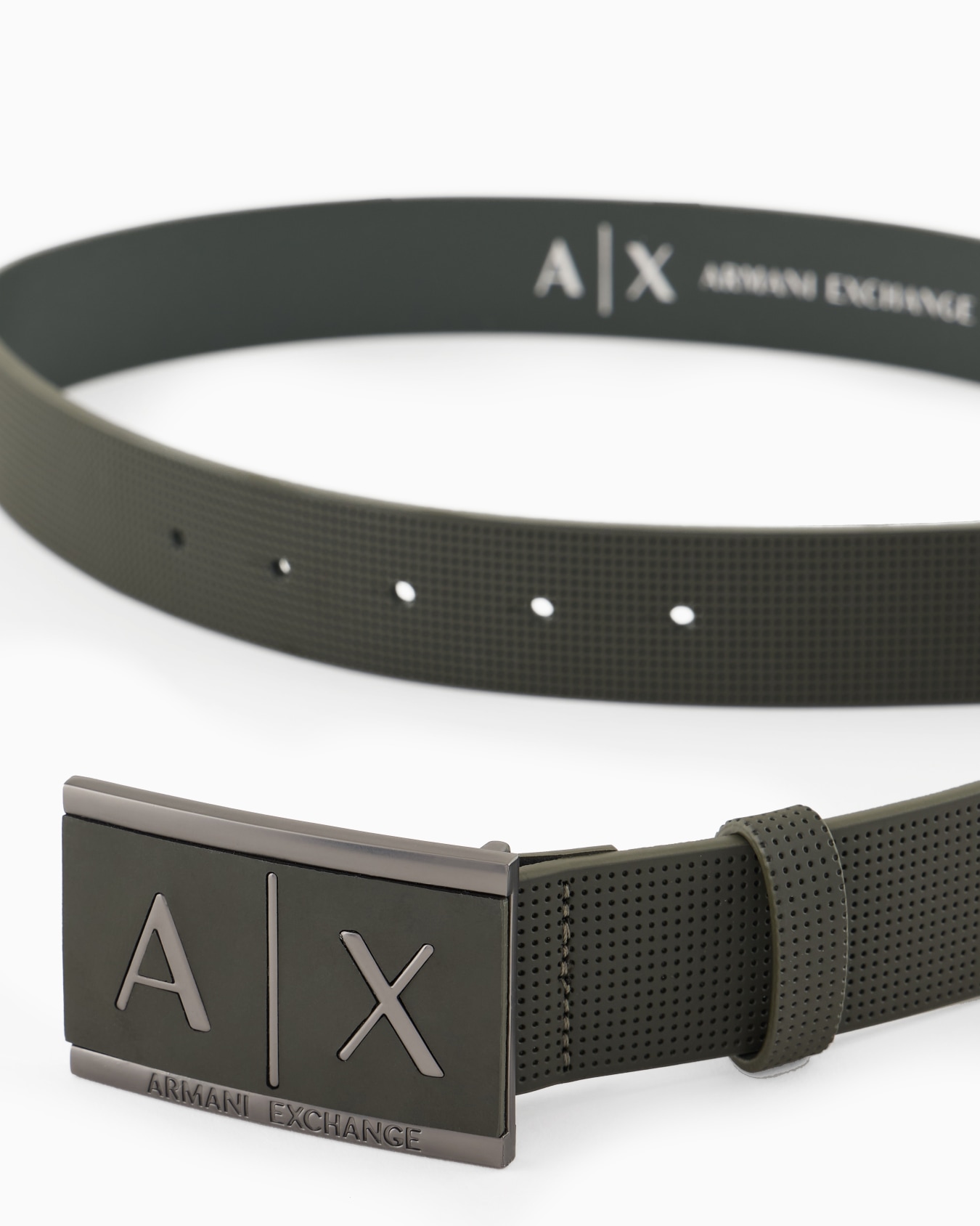 Leather belt with rectangular buckle Diapositiva 1
