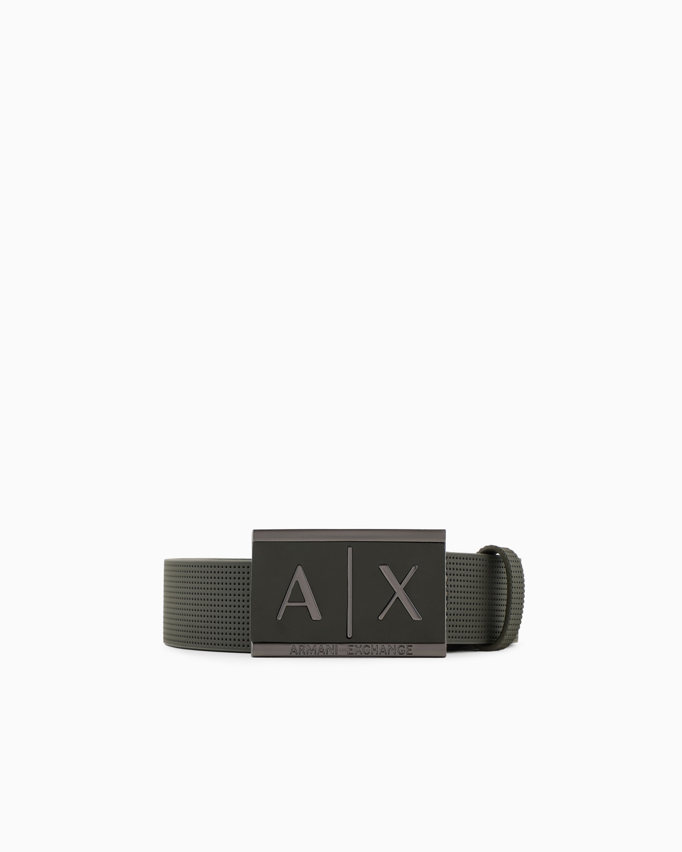 Leather belt with rectangular buckle Diapositiva 0