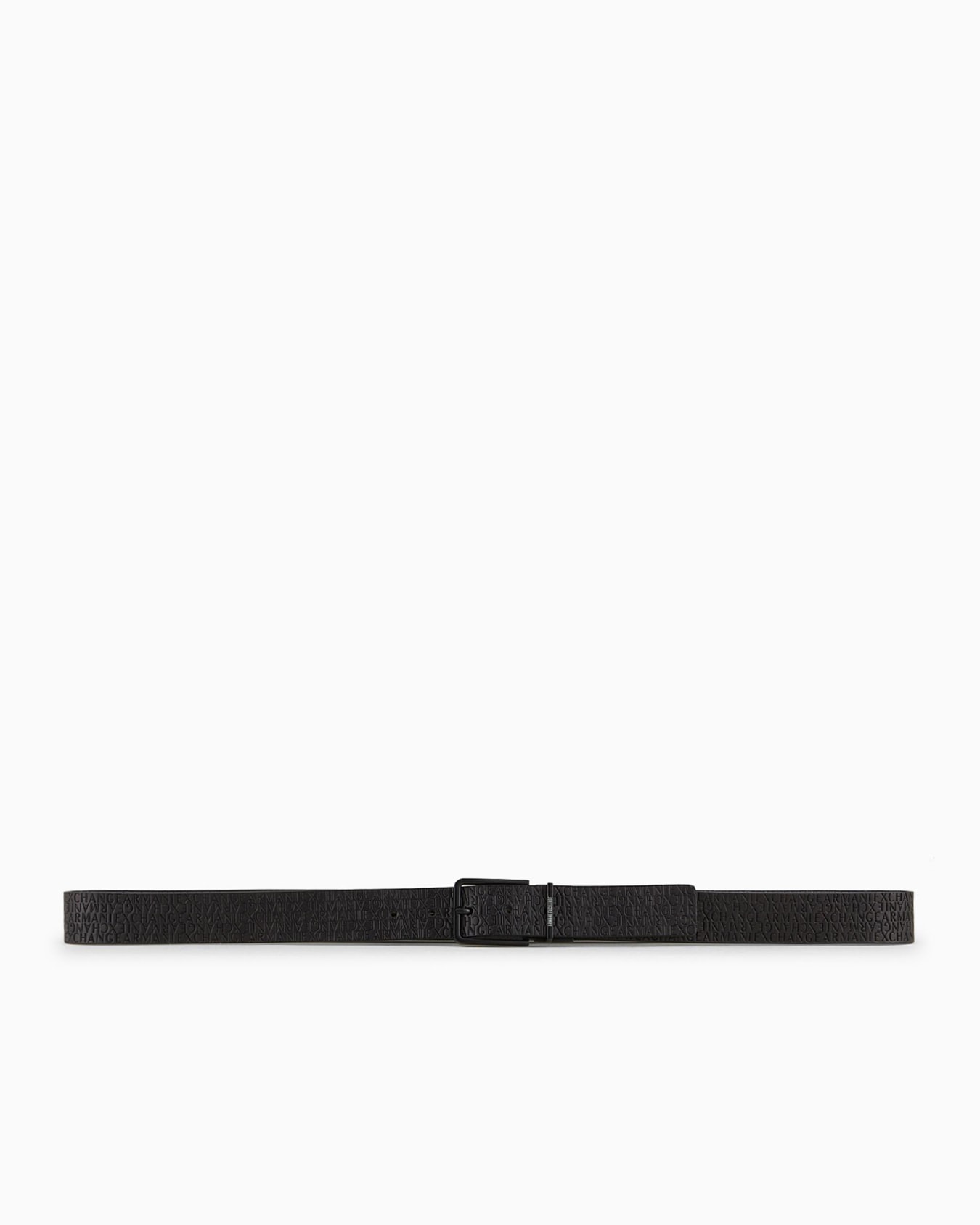Reversible belt in solid color with allover logo Slide 2