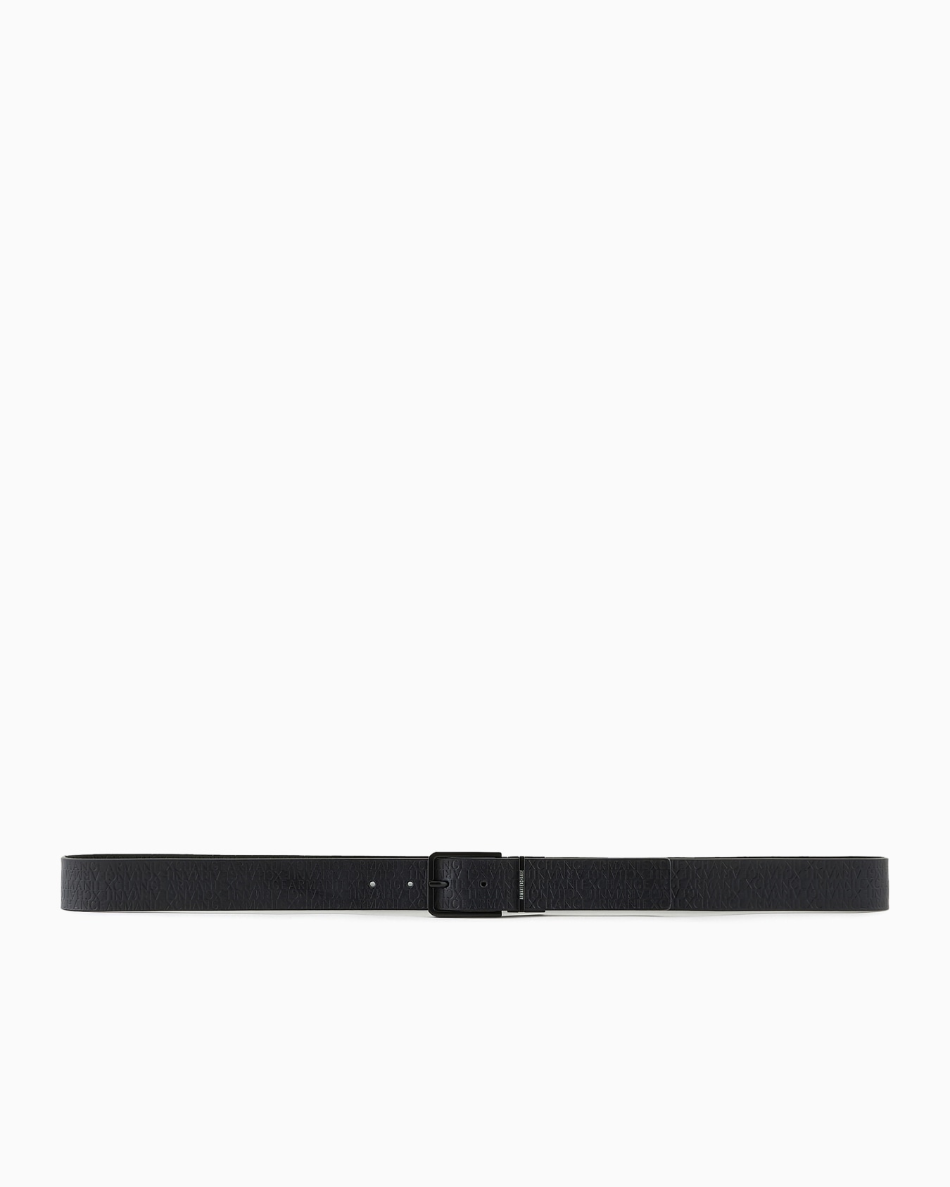 Reversible belt in solid color with allover logo Slide 2