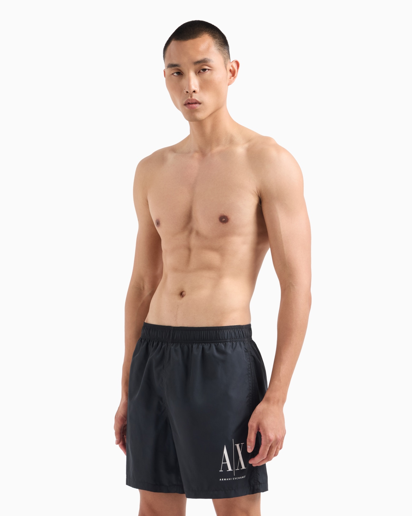 Badeshorts aus Stoff mit Logo Folie 1