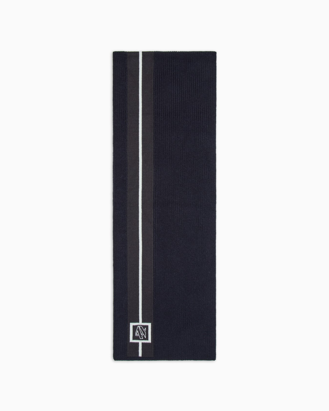 Scarf with contrasting stripe and logo Slide 0