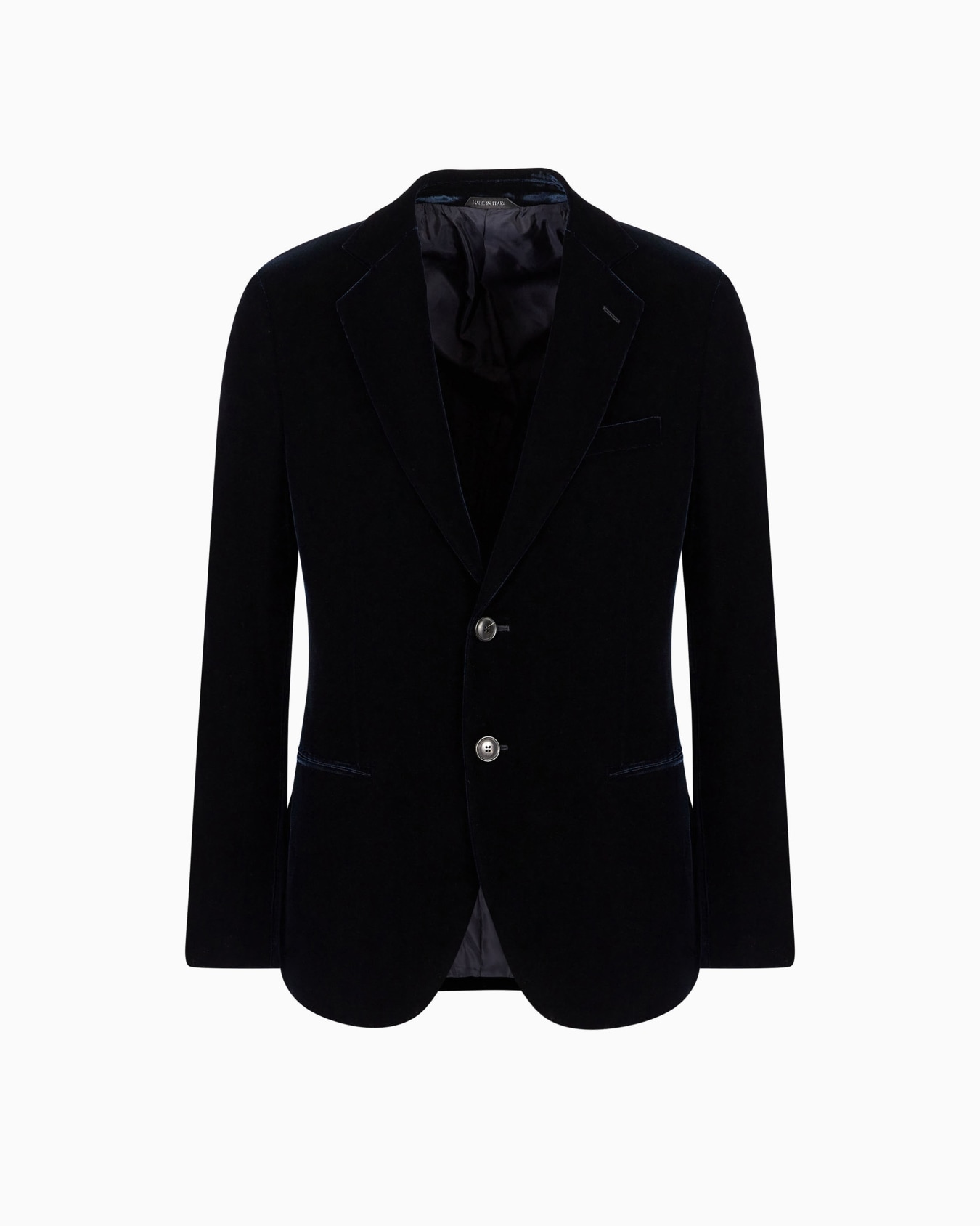 Chaqueta Icon de abotonadura simple de línea George en terciopelo elástico Diapositiva 0