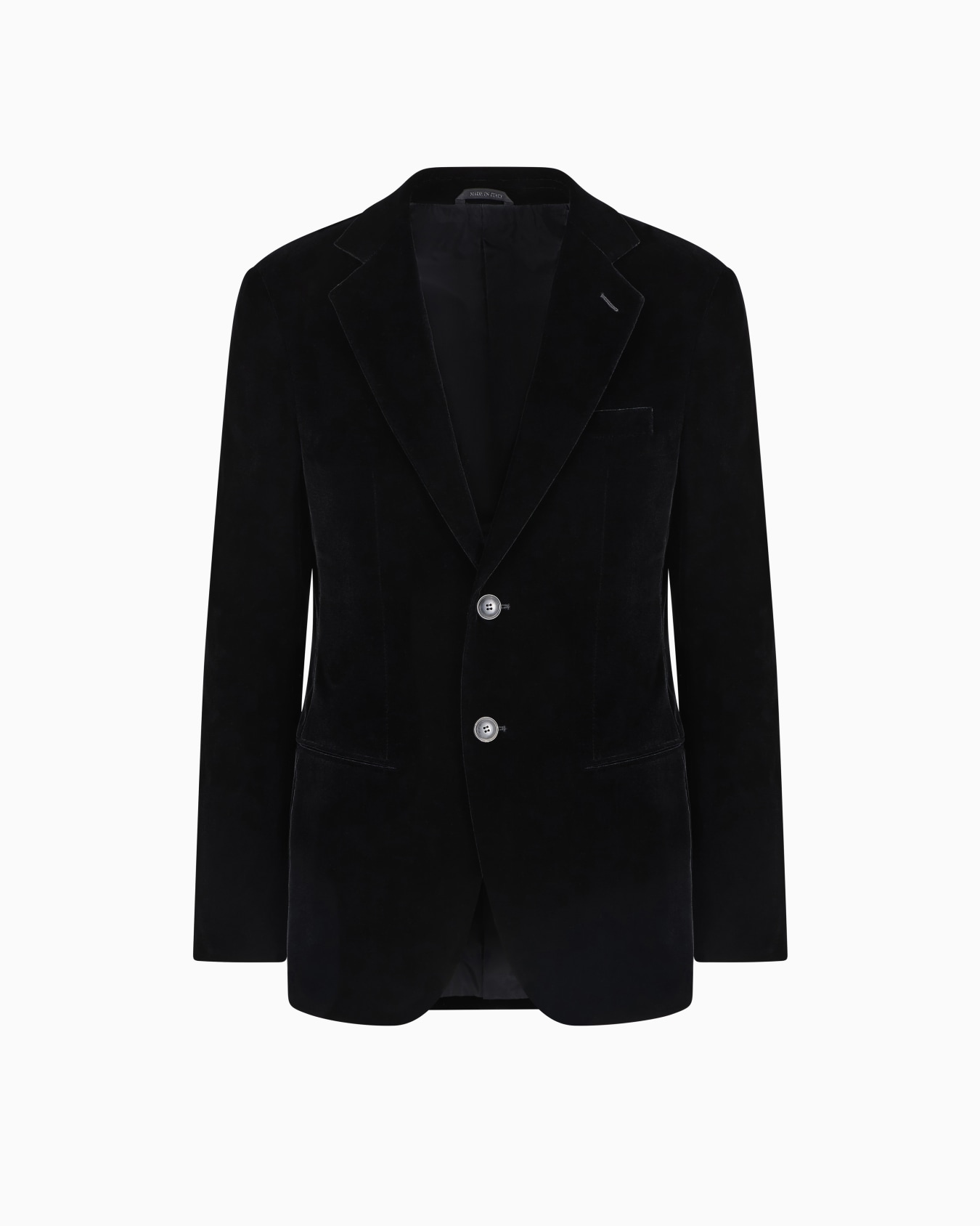 Icon George line single-breasted stretch-velvet jacket Slide 0