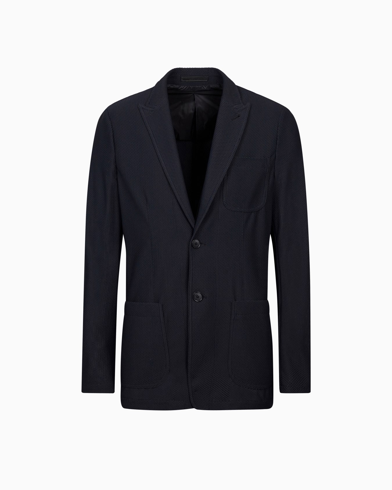 Icon single-breasted jacket in technical waffle fabric Slide 0
