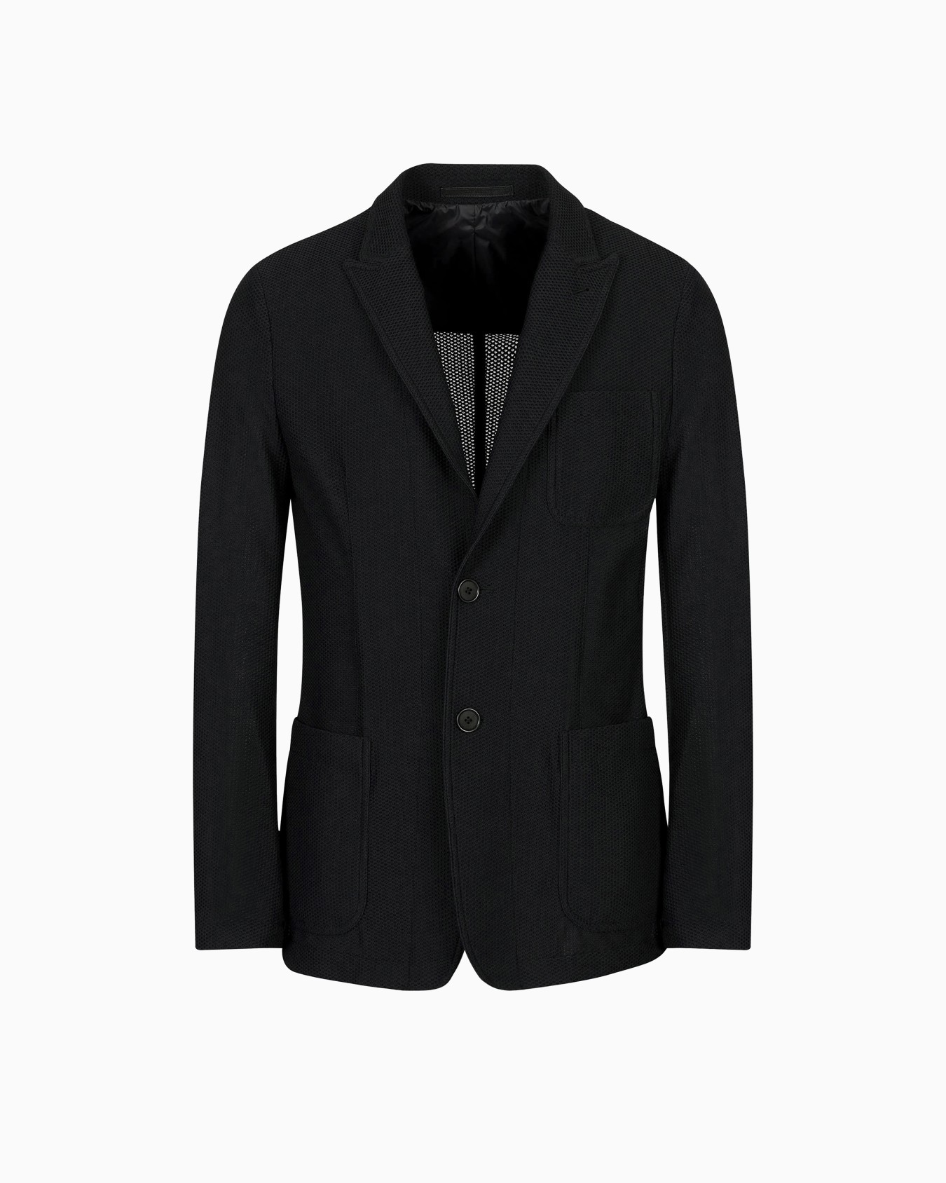 Icon single-breasted jacket in technical waffle fabric Slide 0