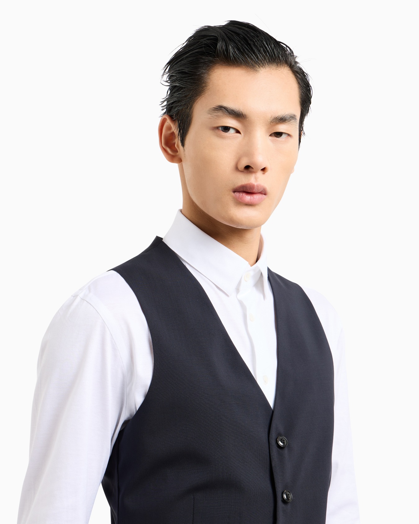 Single-breasted waistcoat in virgin wool Slide 4
