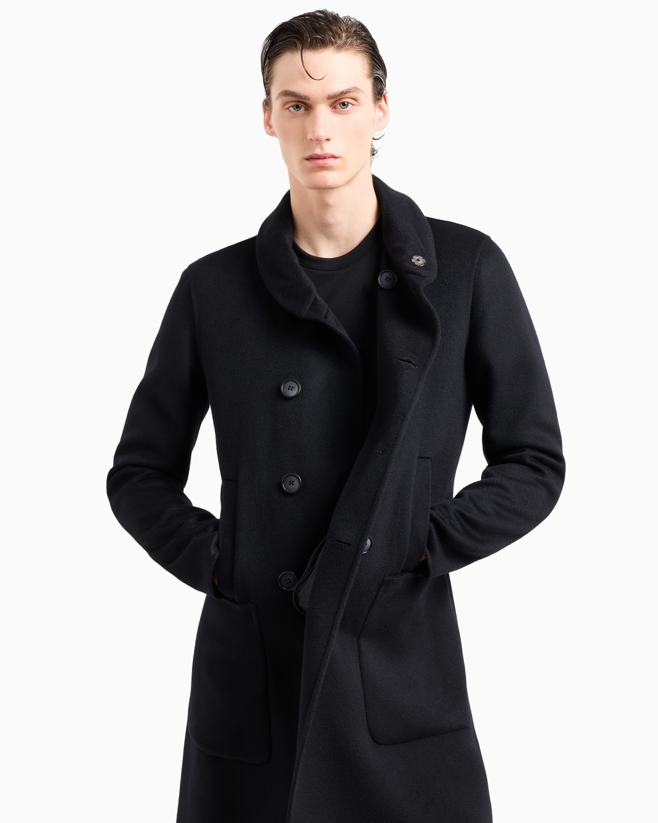 Icon double-breasted coat in double cashmere Slide 5