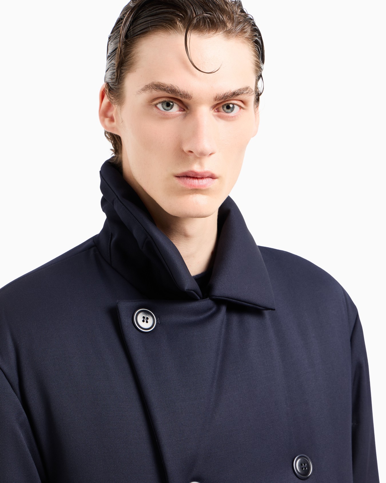 Manteau à double boutonnage rembourré en laine vierge Diapositive 4