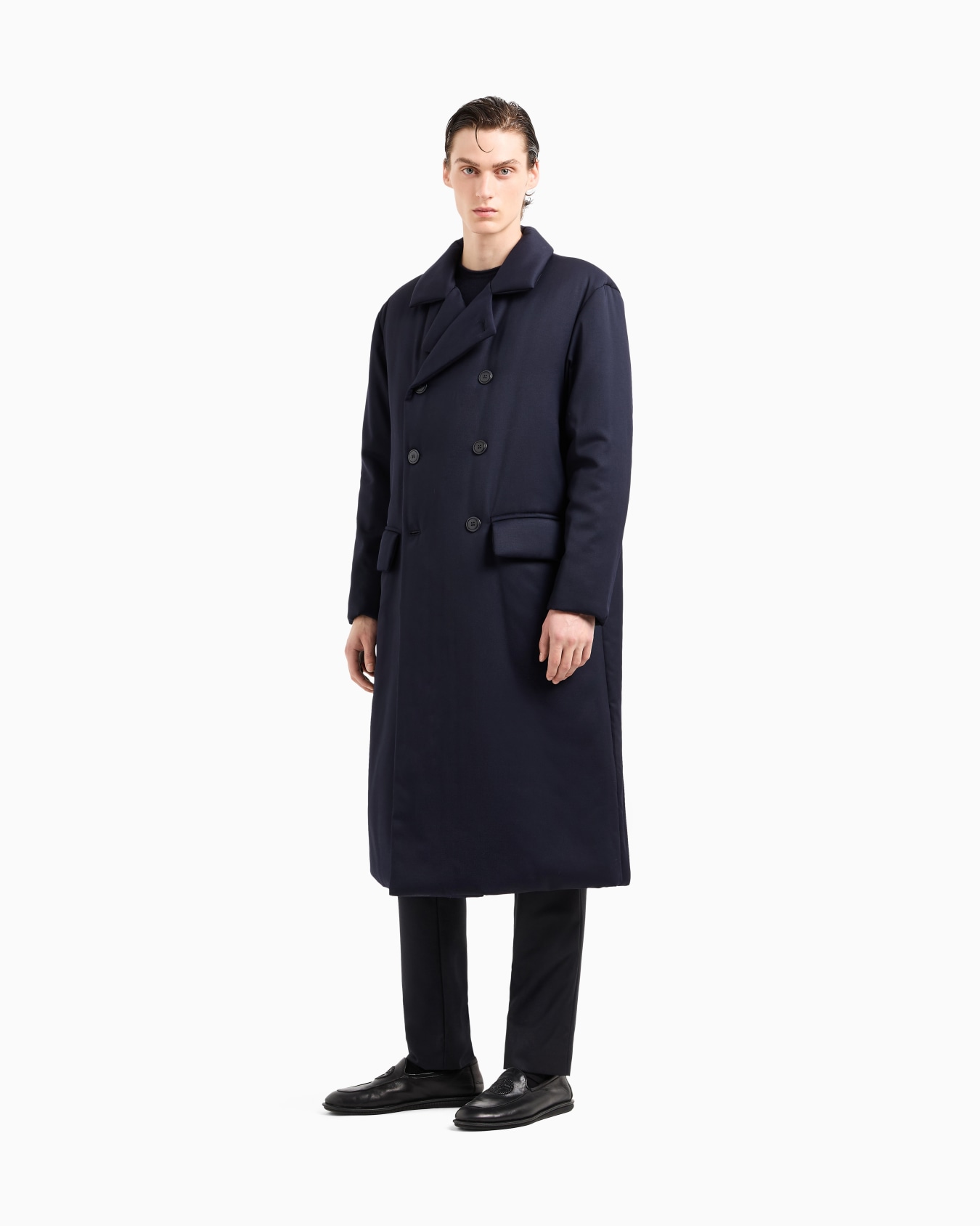 Manteau à double boutonnage rembourré en laine vierge Diapositive 3