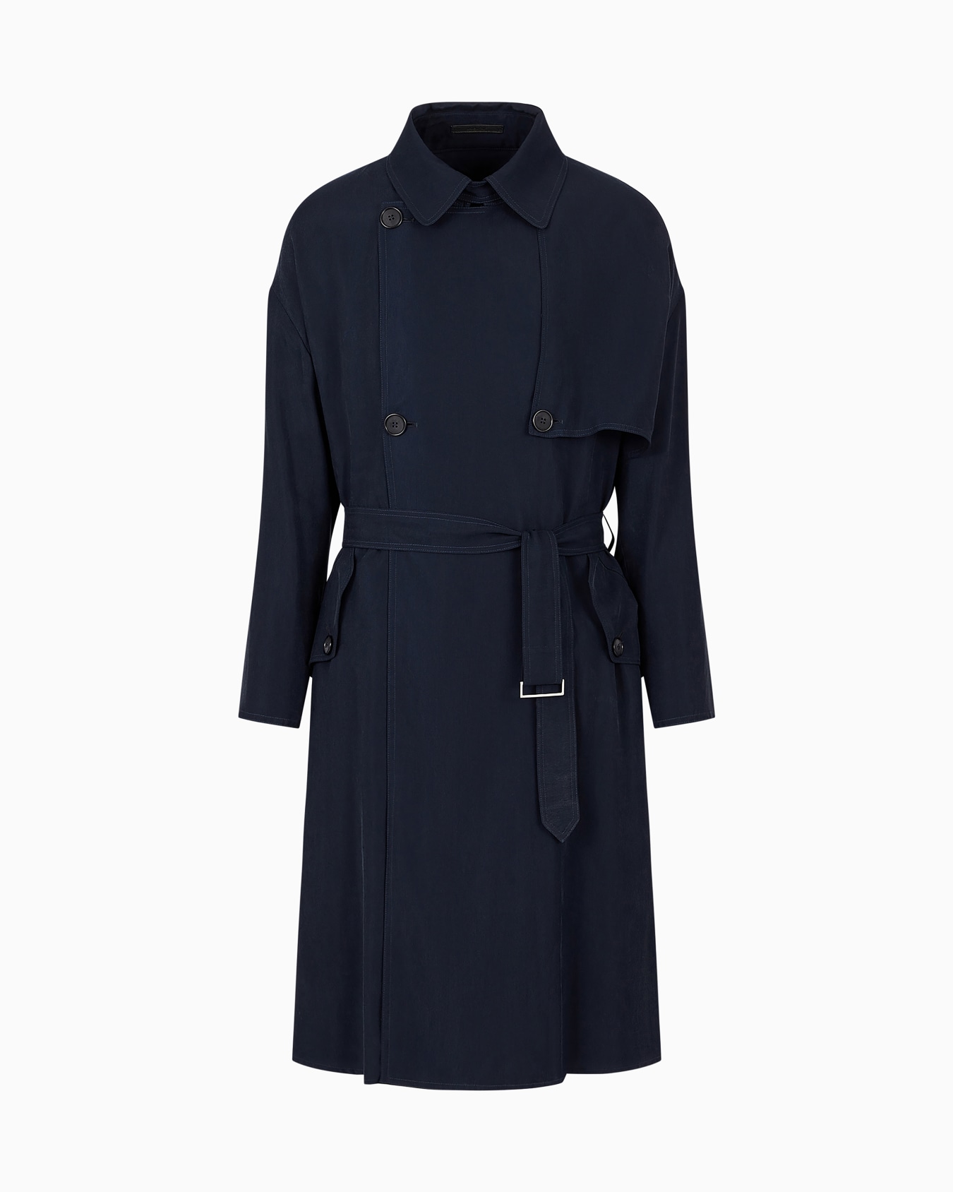 Icon cupro double-breasted trench coat Slide 0