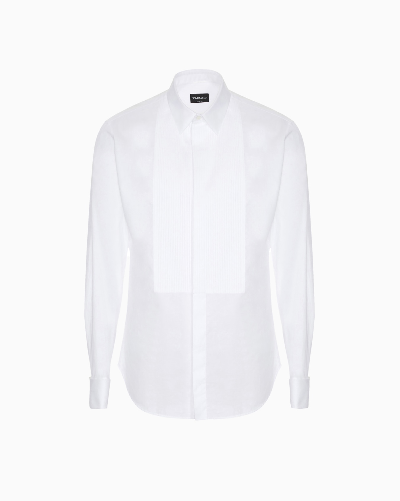 Pleated cotton tuxedo shirt Slide 0