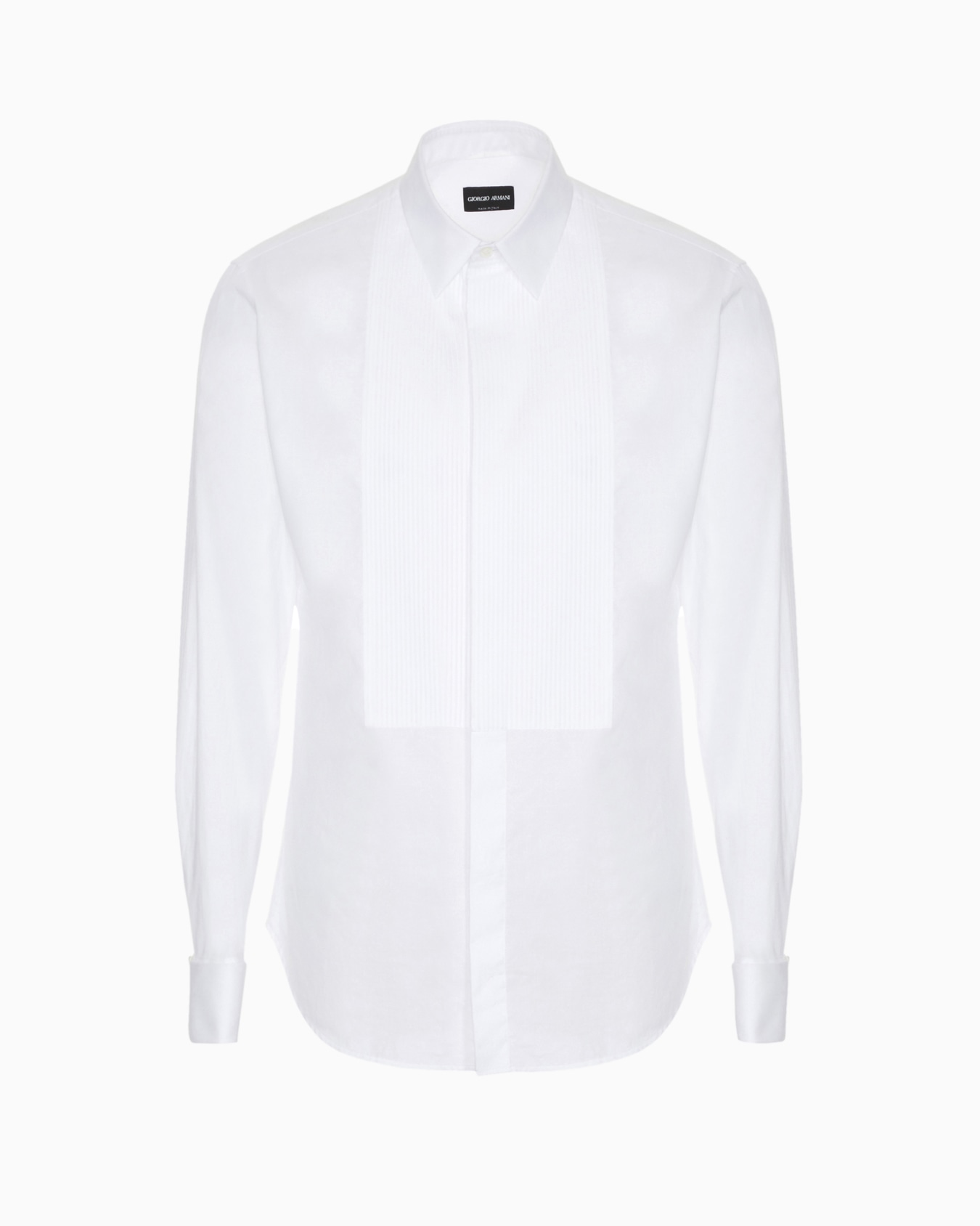 Pleated cotton tuxedo shirt Slide 0