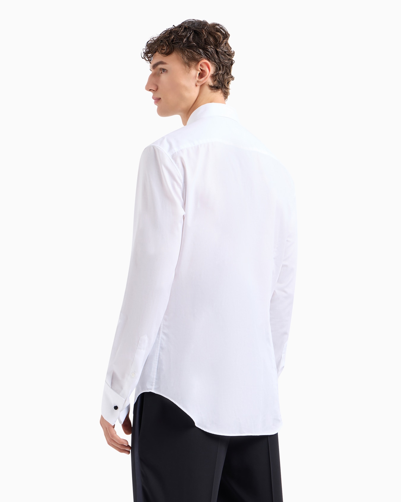 Pleated cotton tuxedo shirt Slide 2