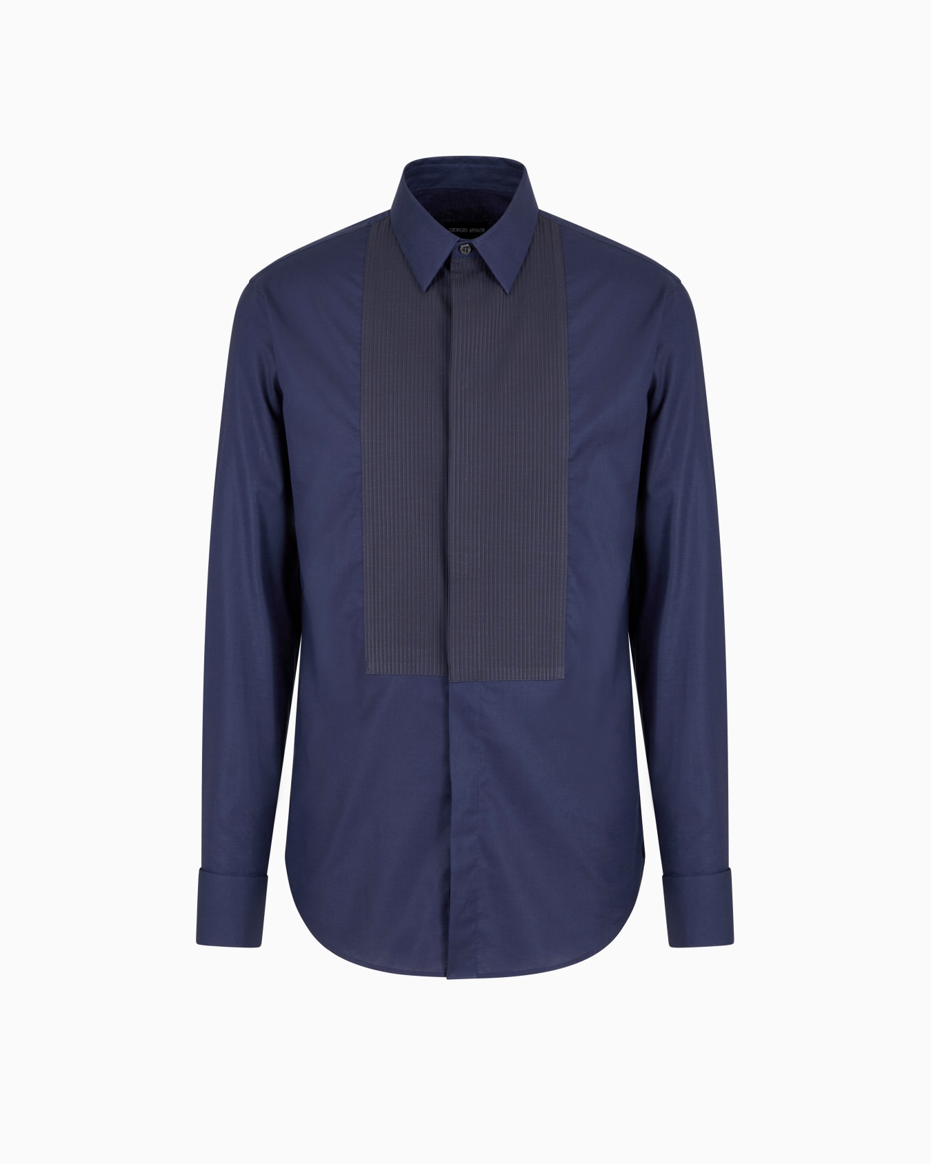 Pleated cotton tuxedo shirt Slide 0