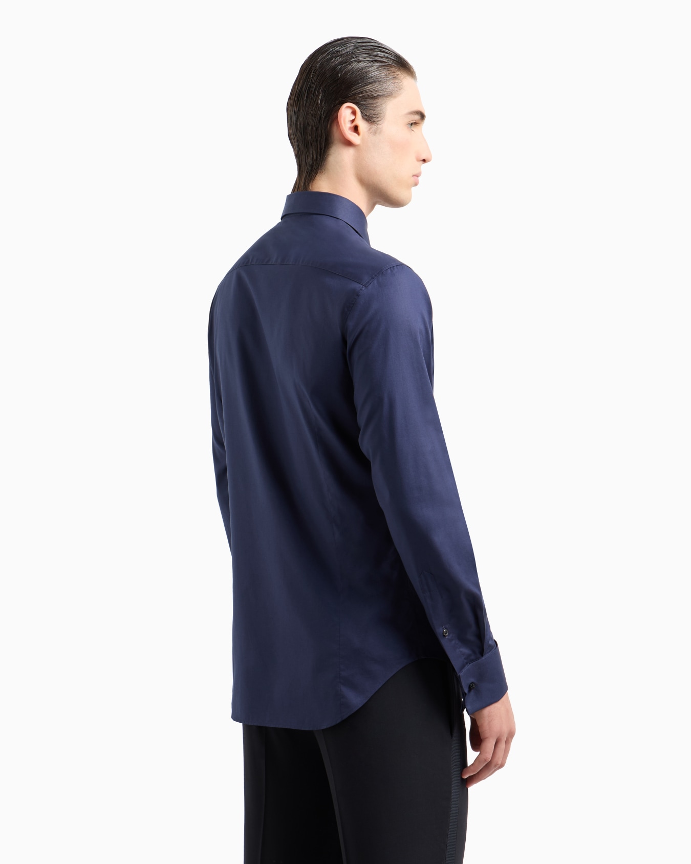 Pleated cotton tuxedo shirt Slide 2