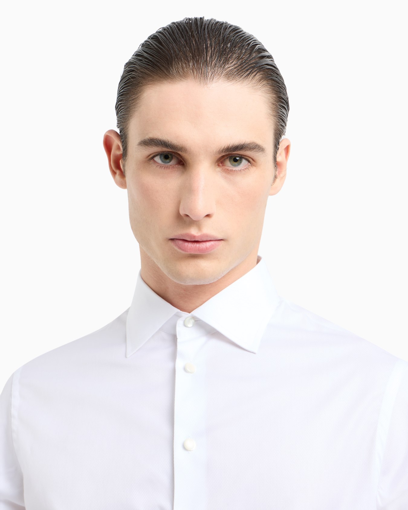Camicia regular fit in cotone effetto shiny Slide 4
