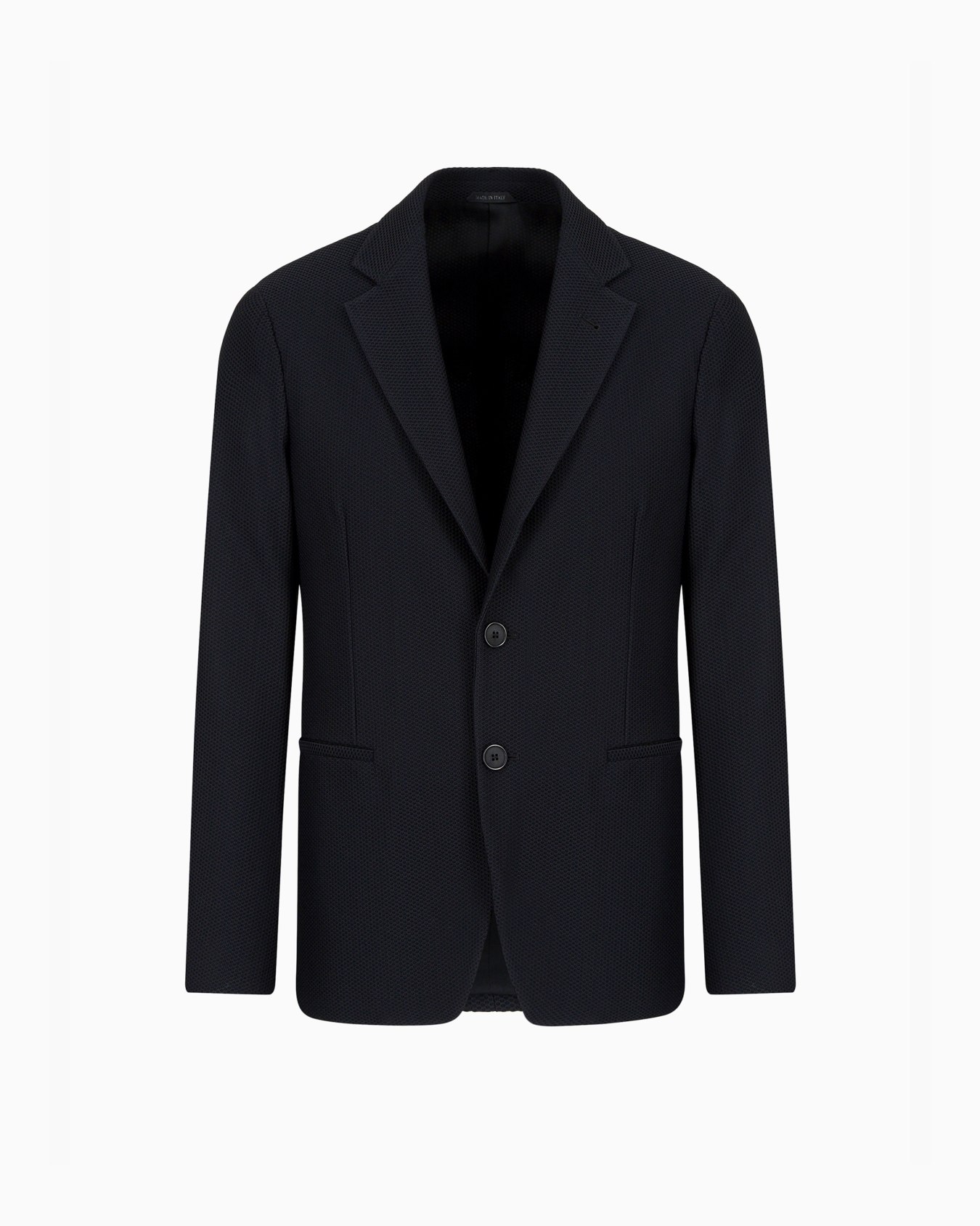 Single-breasted jacket in technical waffle fabric Slide 0