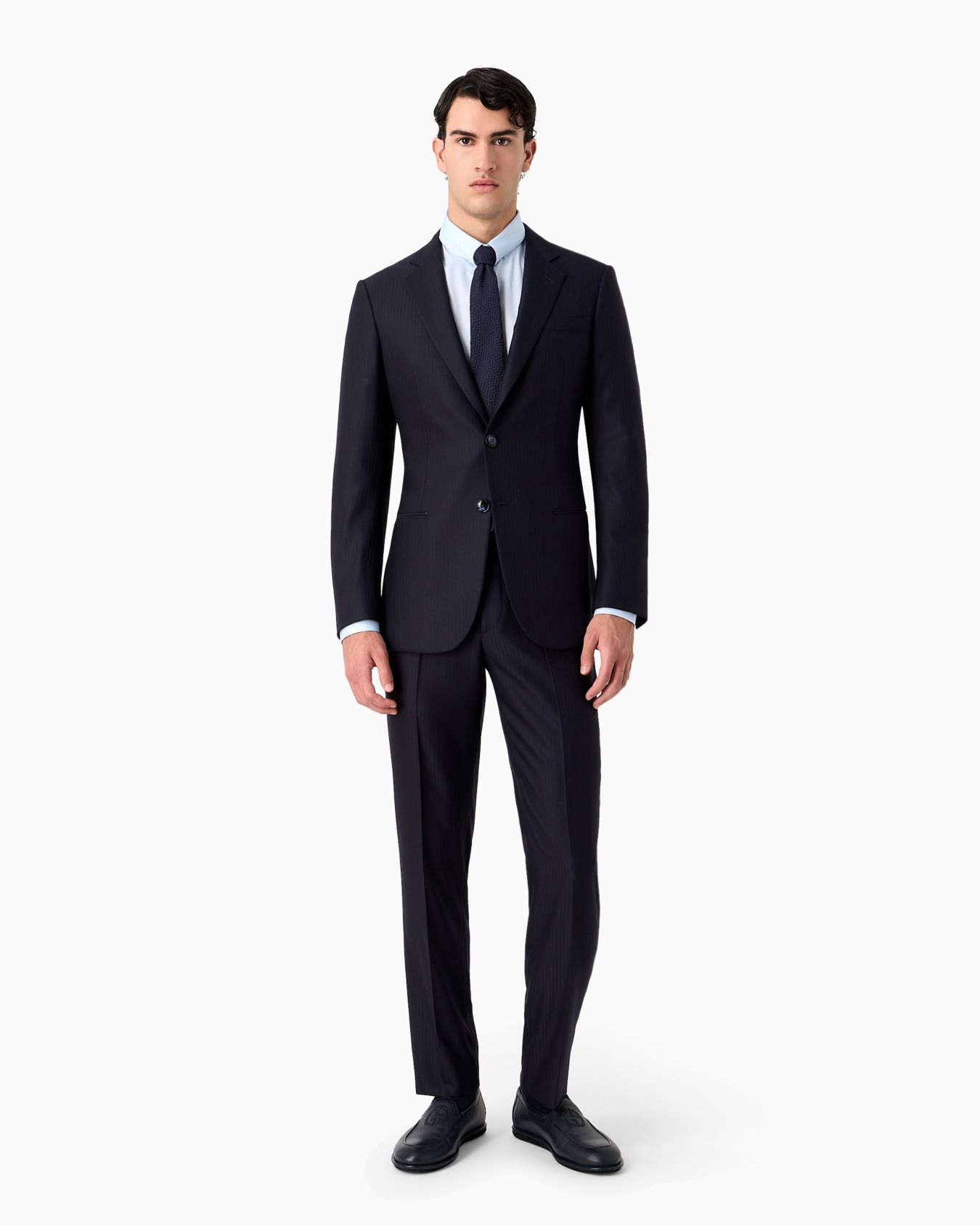 Manhattan Line single-breasted suit in pinstripe virgin wool Slide 3
